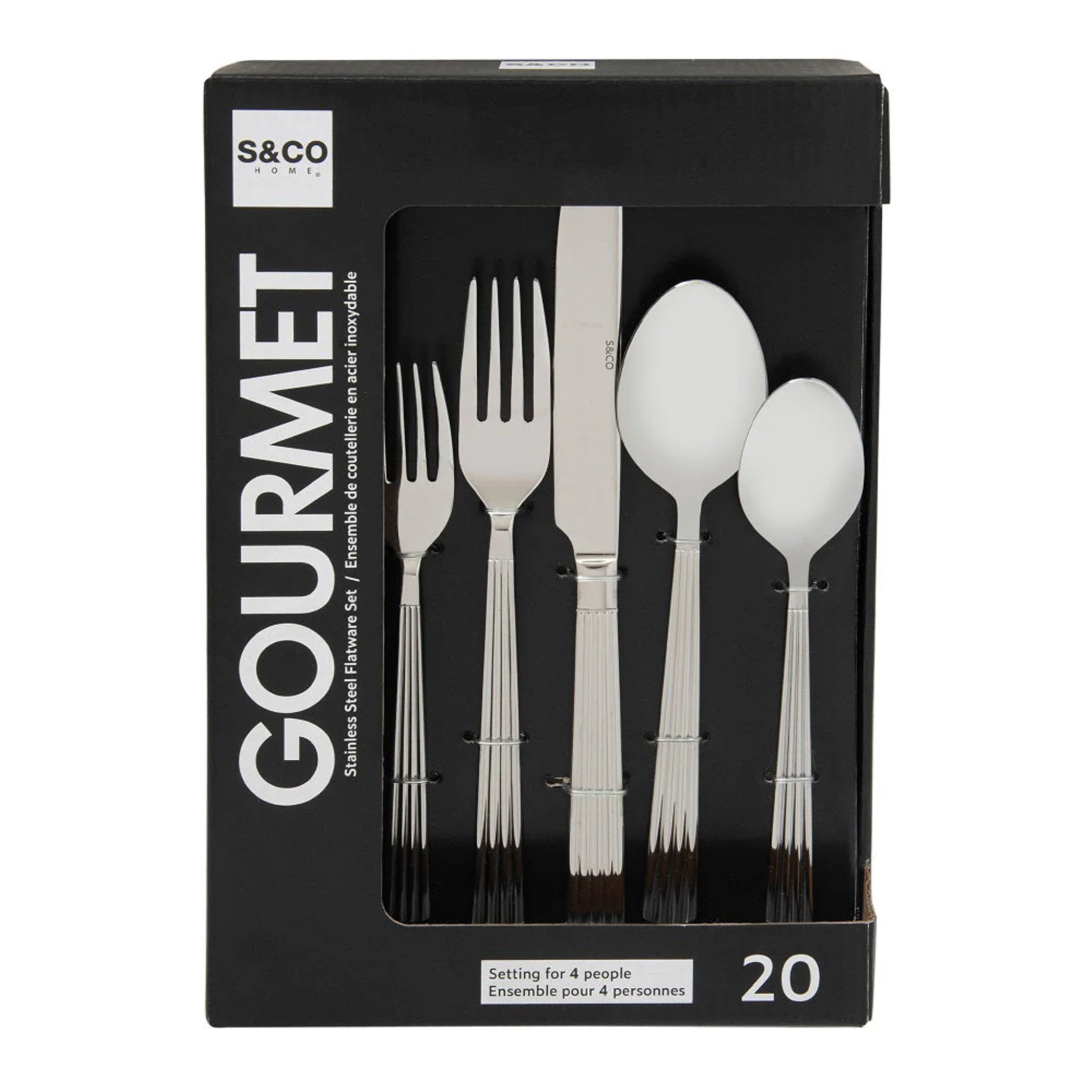 Ensemble d'ustensiles en acier inoxydable Picasso 20 pièces