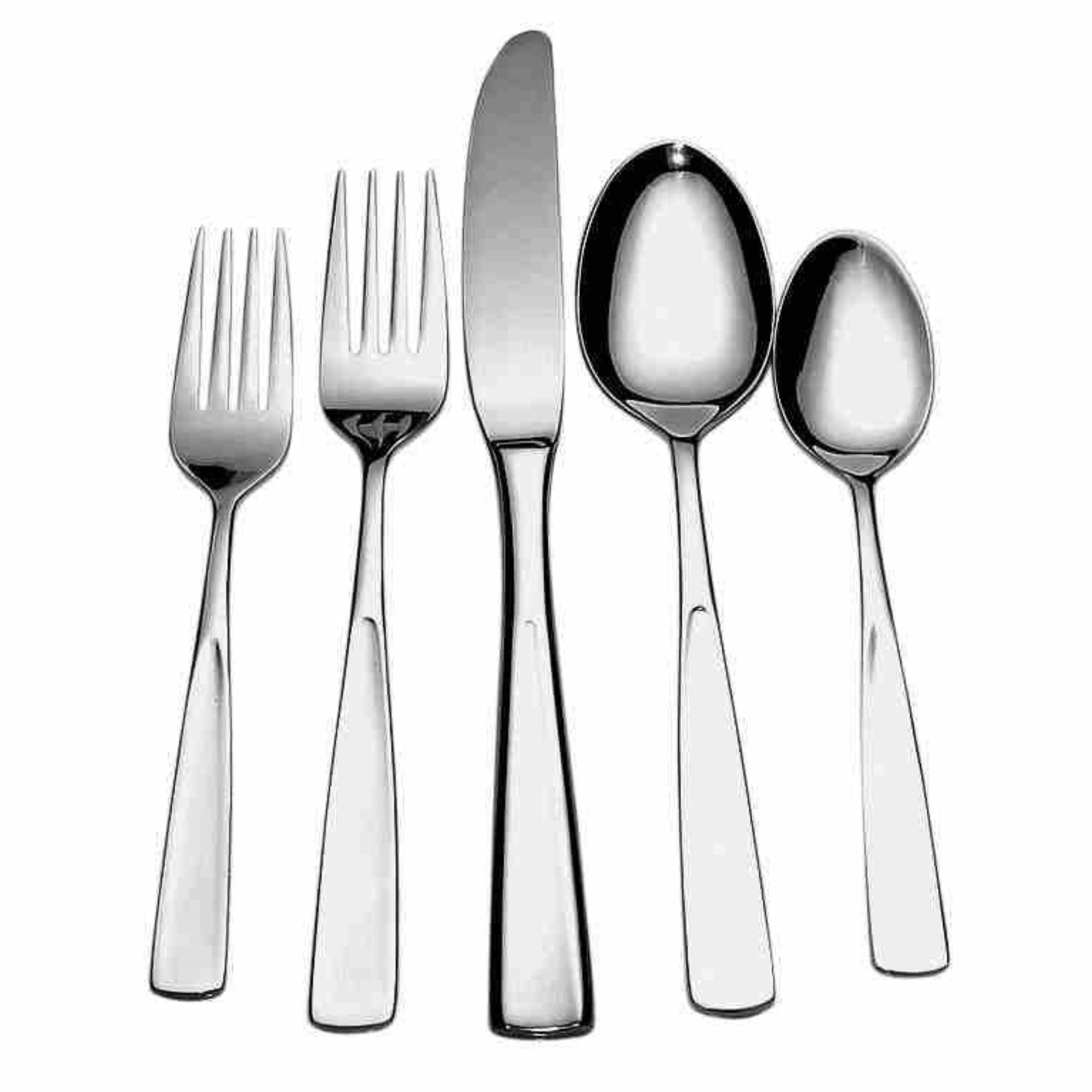 ensemble d’ustensiles inox vue complète chateau miroir
