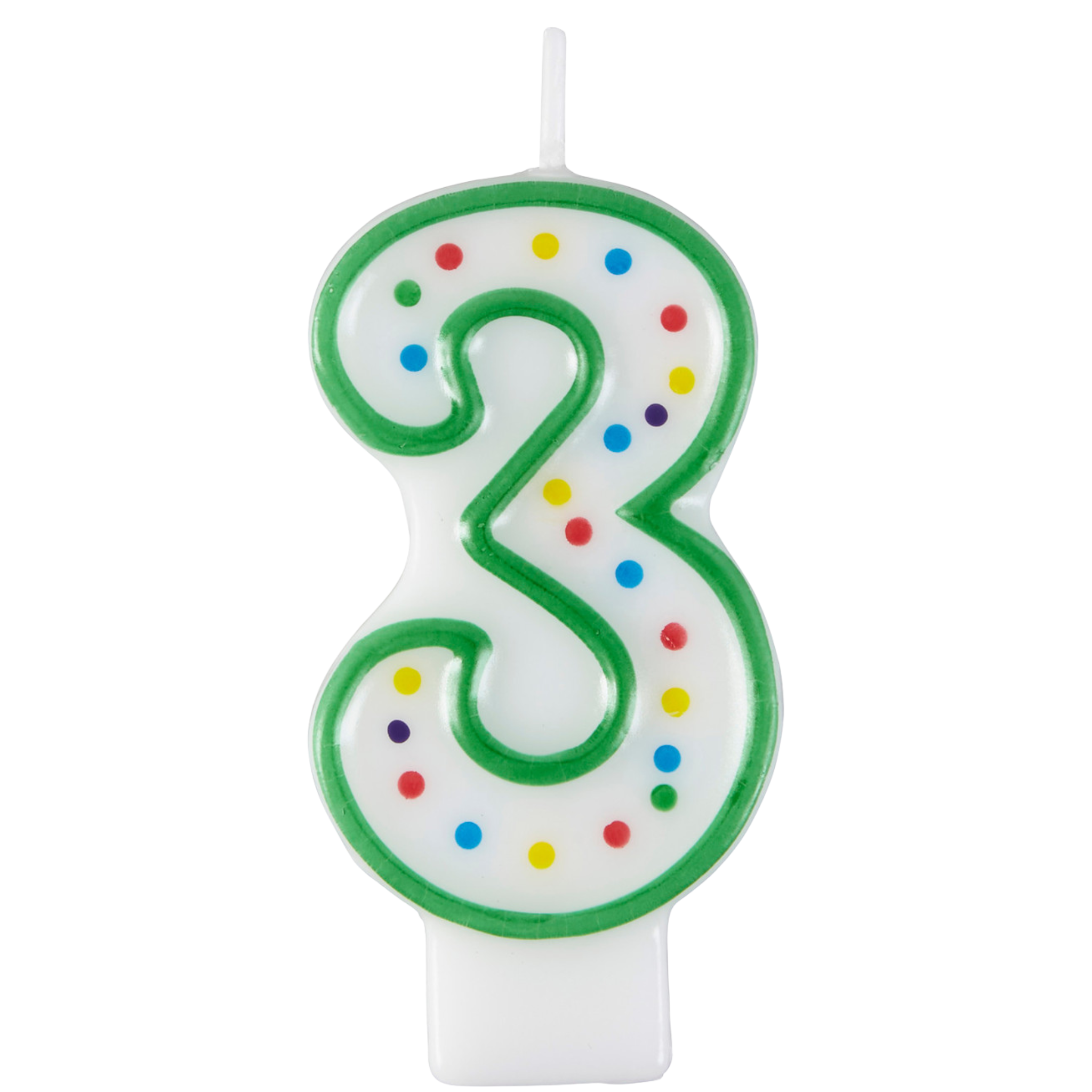 Bougie d’anniversaire chiffre 3 verte 7,6 cm – Wilton