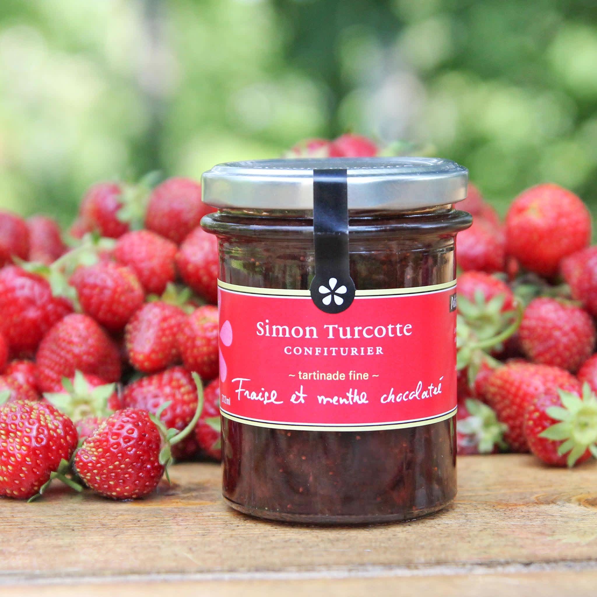 Confiture fraise et menthe chocolatée 212 ml - Simon Turcotte Confiturier