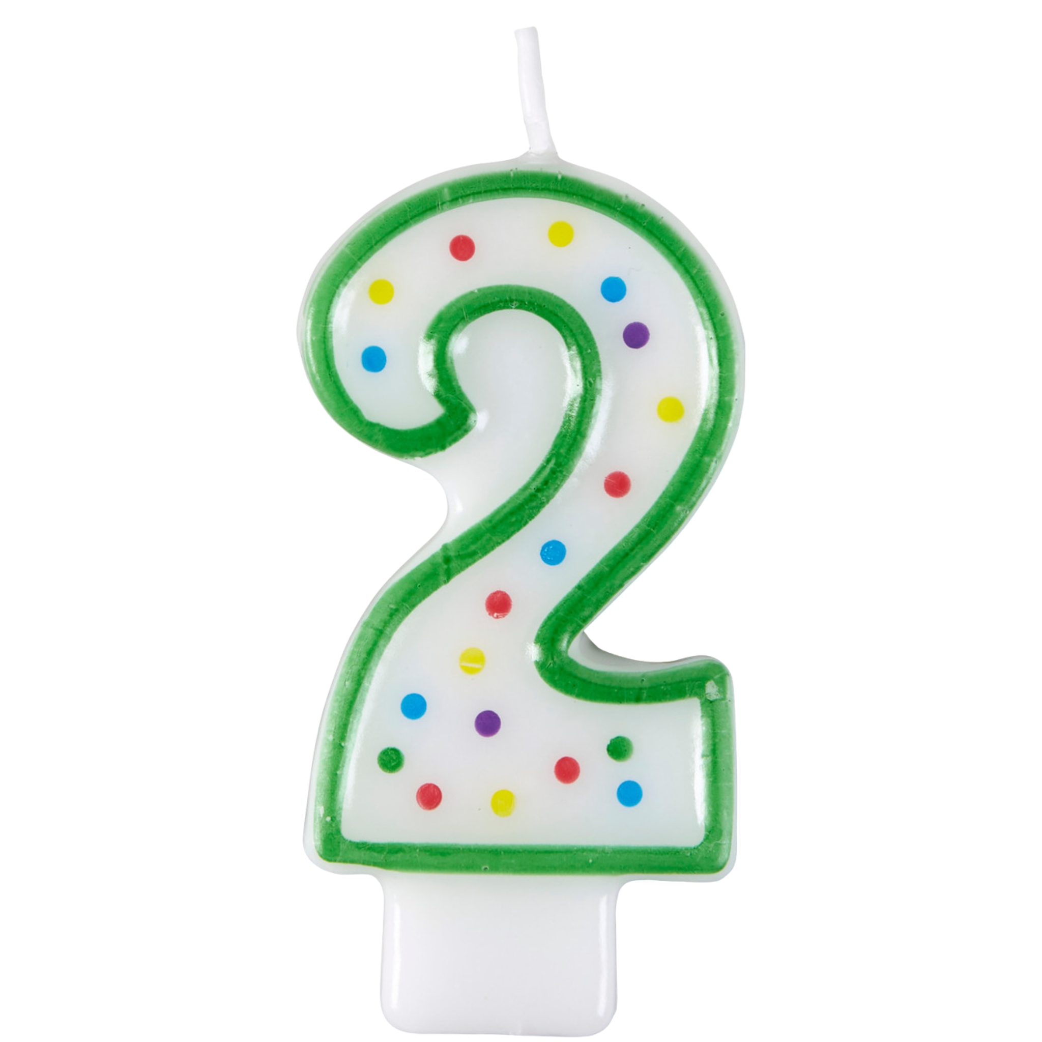 Bougie d’anniversaire chiffre 2 verte 7,6 cm – Wilton