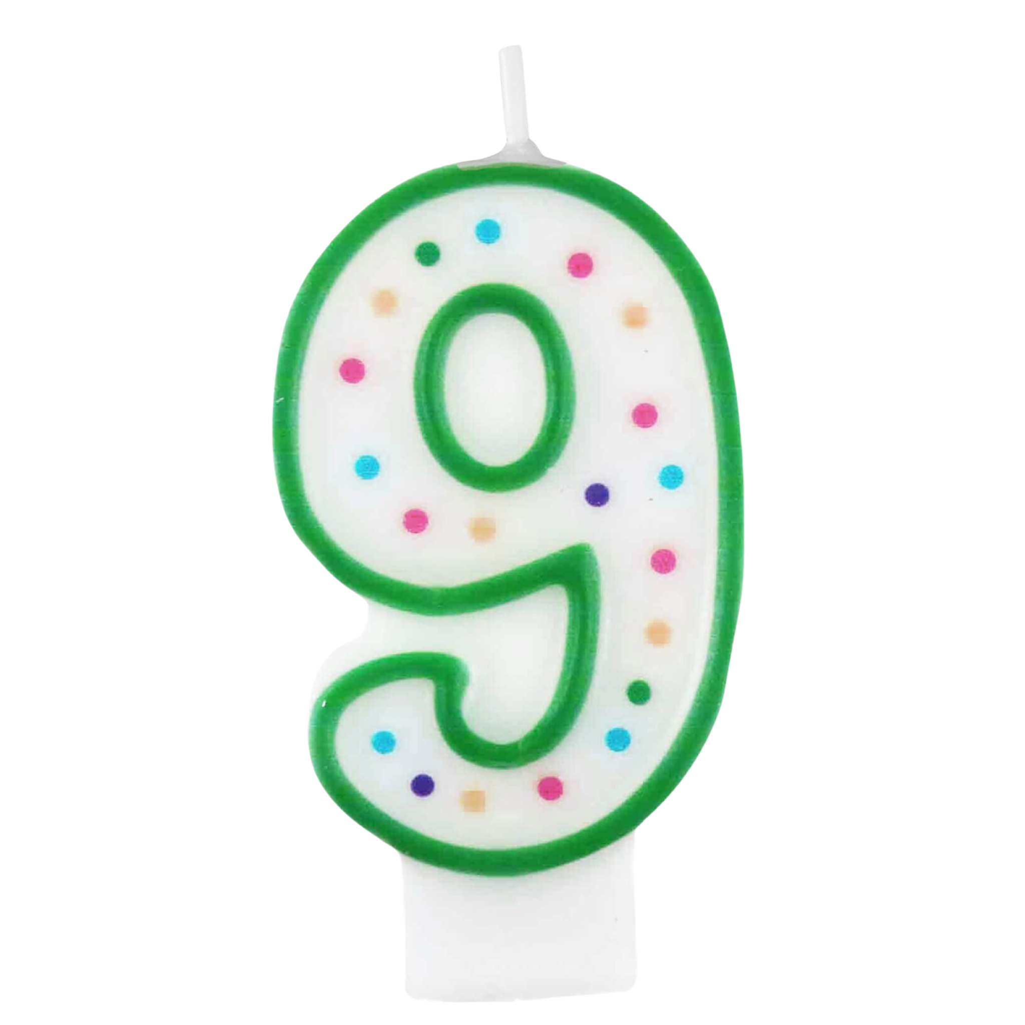 Bougie d’anniversaire chiffre 9 verte 7,6 cm – Wilton