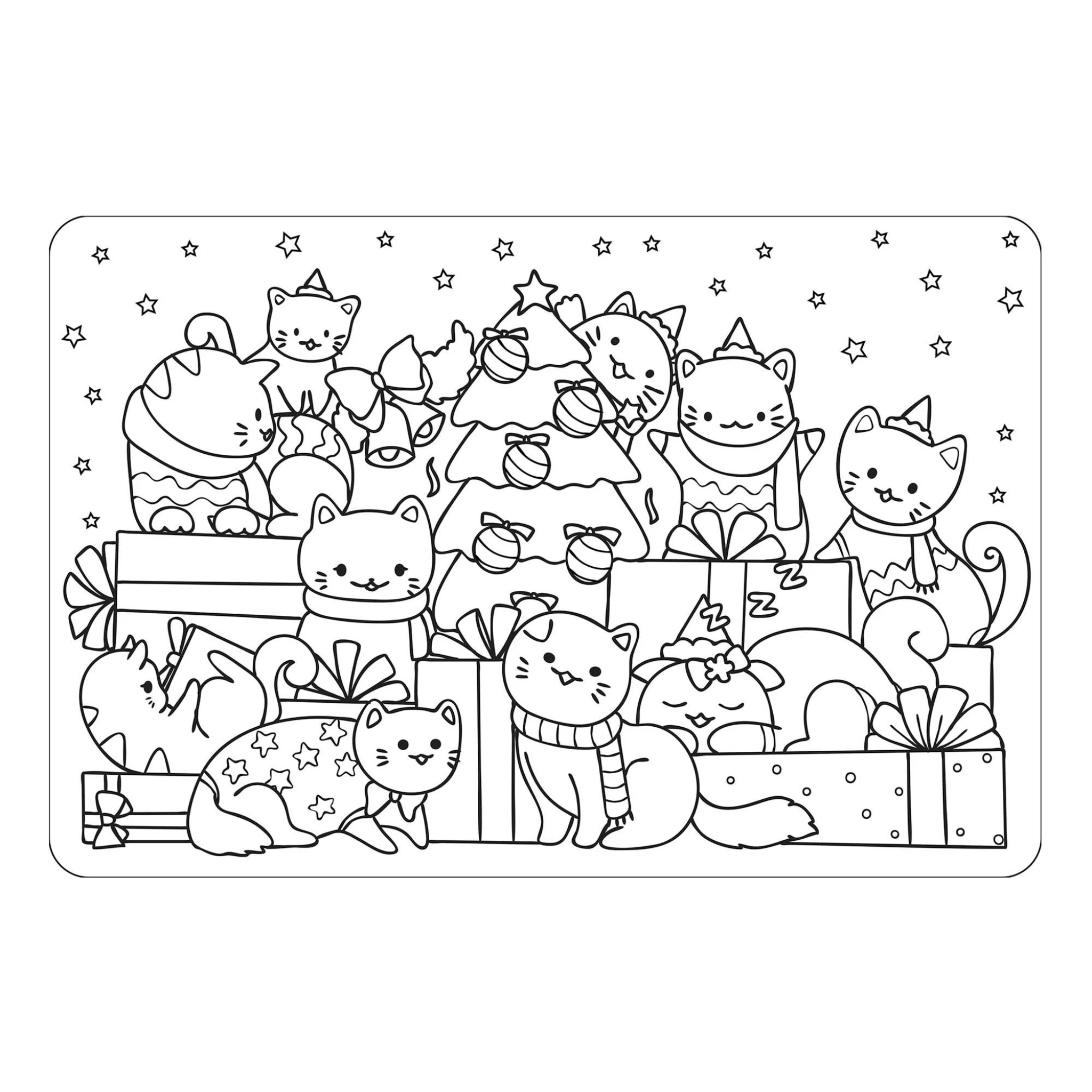 Napperon à colorier chats festifs 12 x 18 po