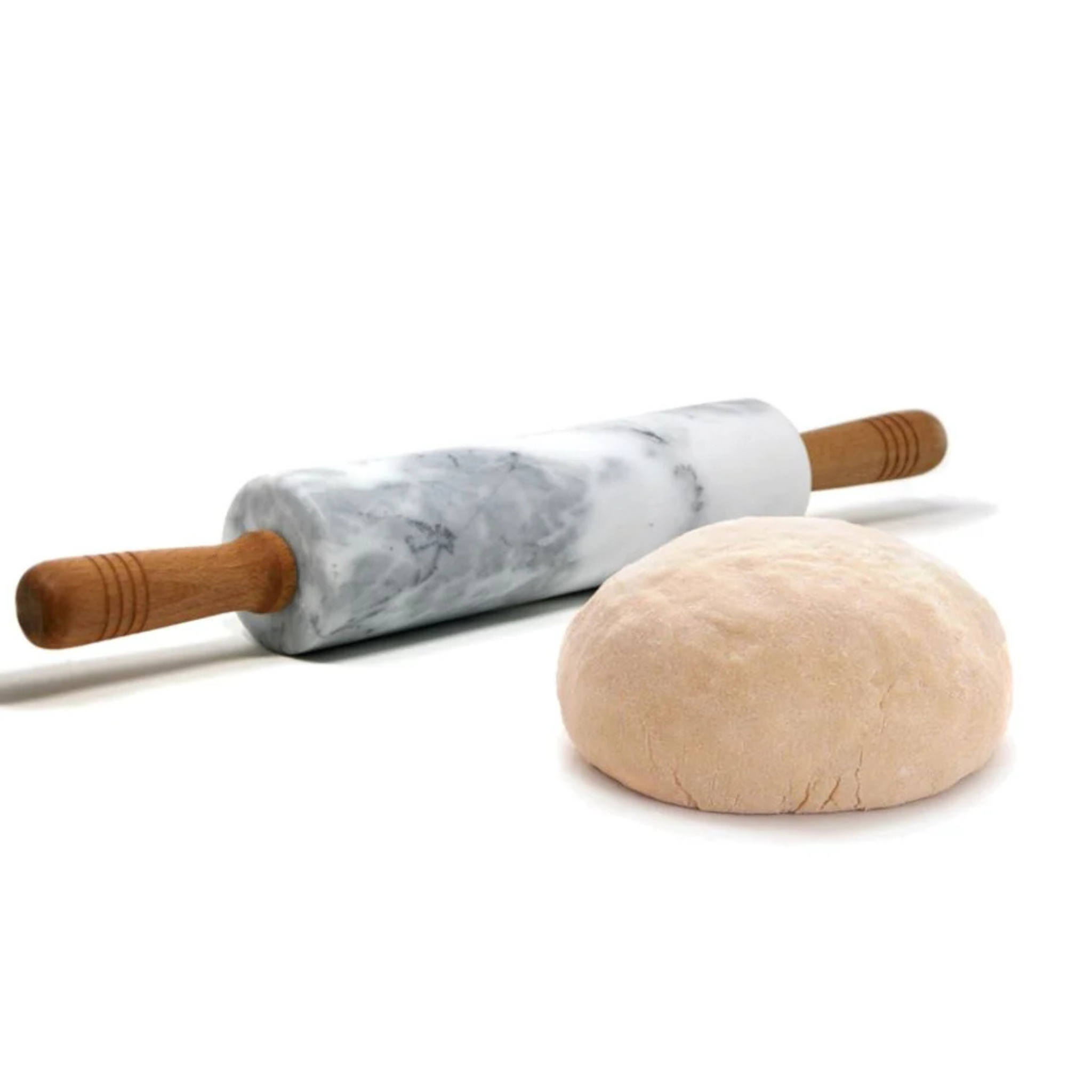 Rouleau à pâte en marbre blanc