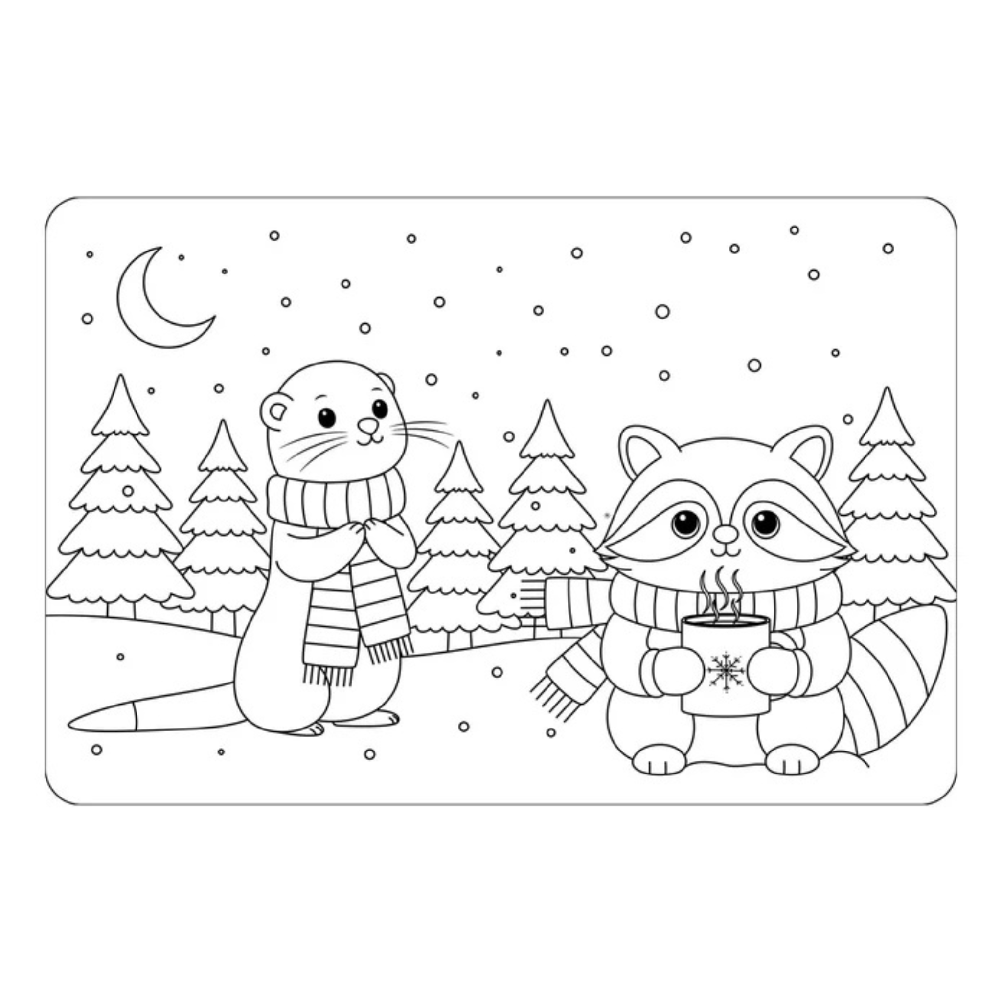 Napperon à colorier nuit d’hiver 12 x 18 po