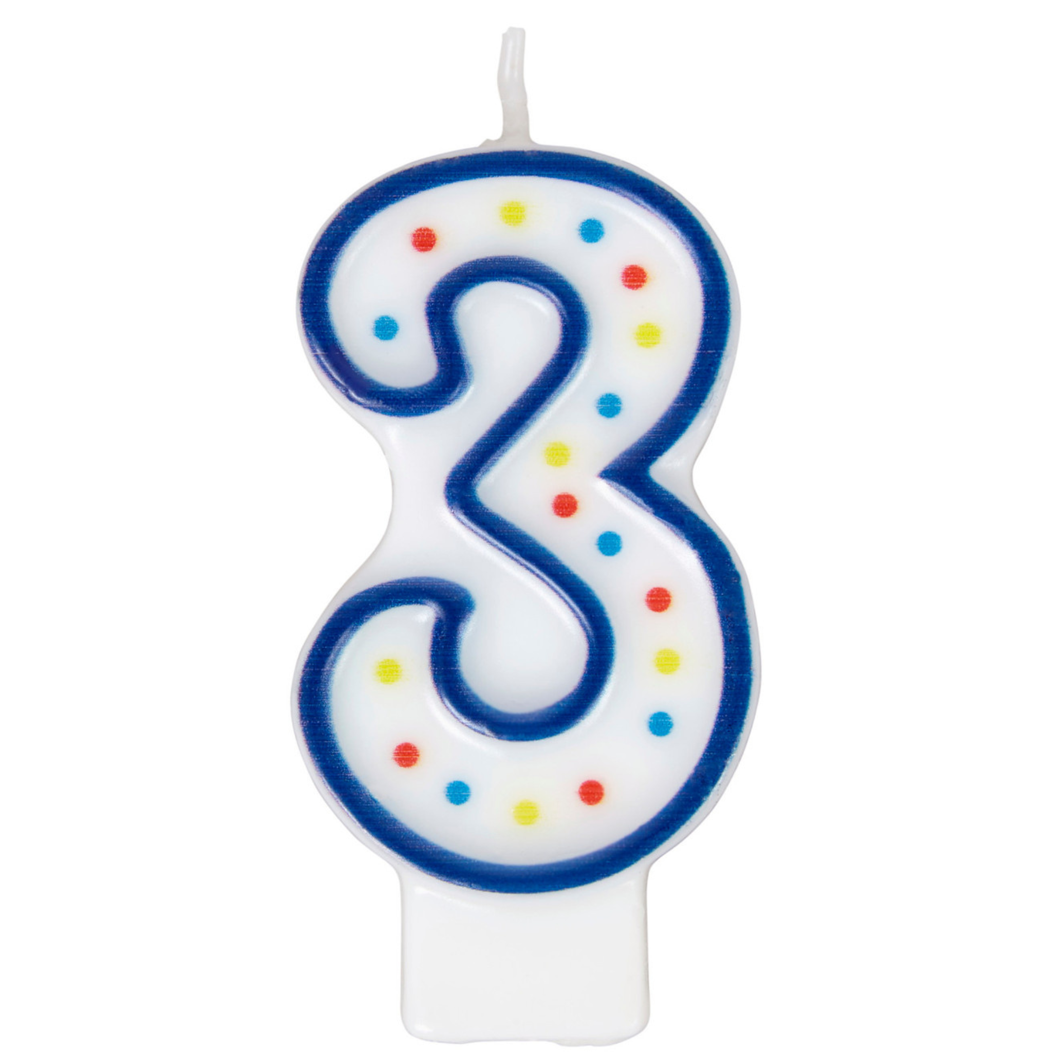 Bougie d’anniversaire chiffre 3 bleue 7,6 cm – Wilton
