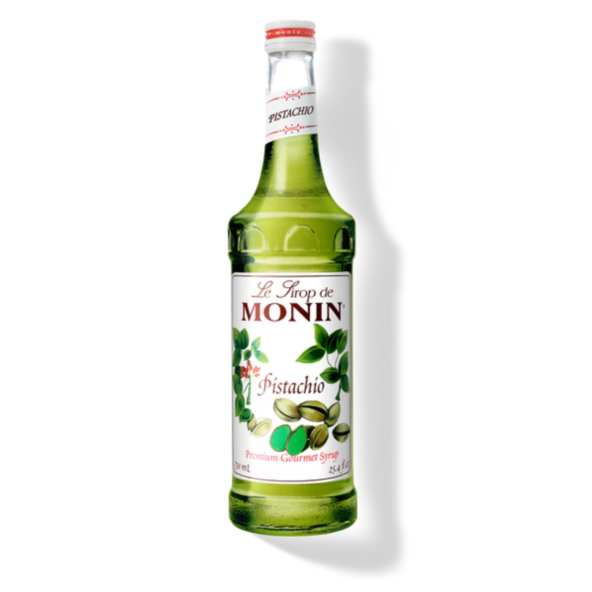 Bouteille de sirop de pistache Monin 750 ml vert vif pour boissons et desserts