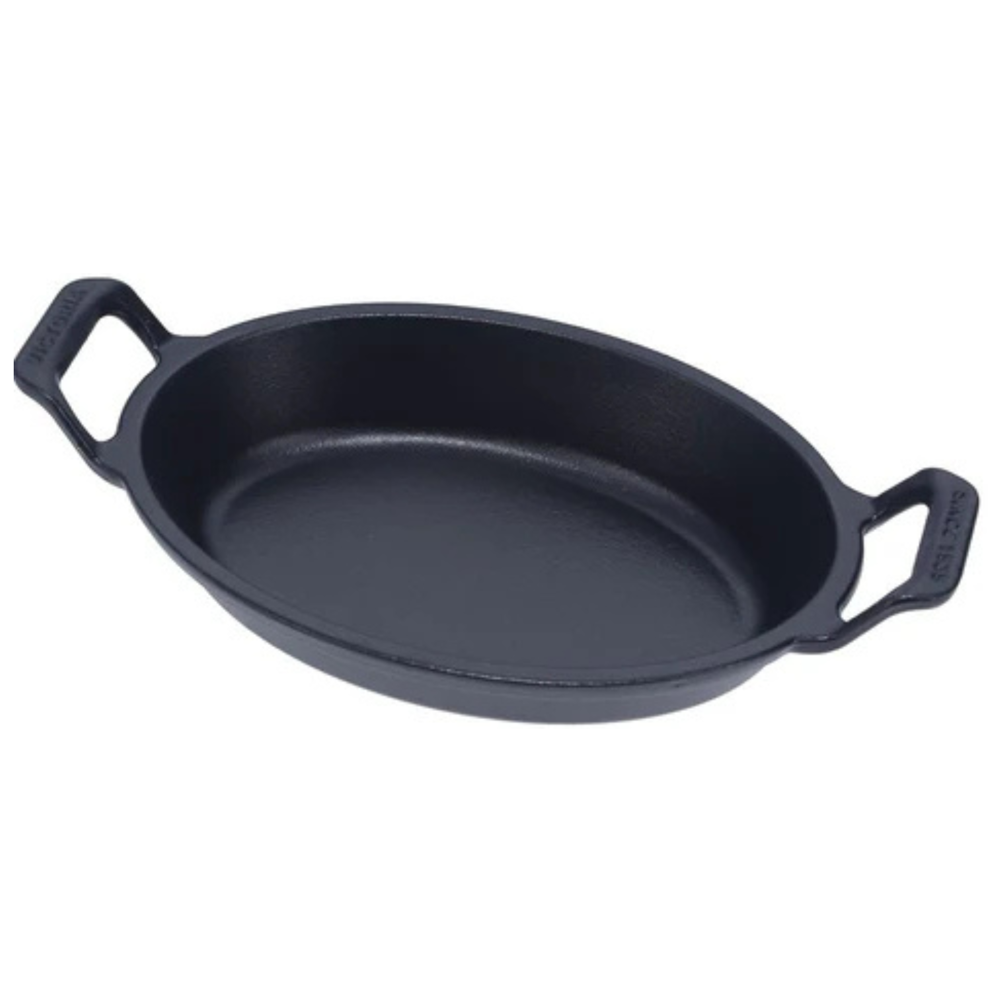 Plat de cuisson ovale en fonte préassaisonnée 27 x 15 cm – Victoria