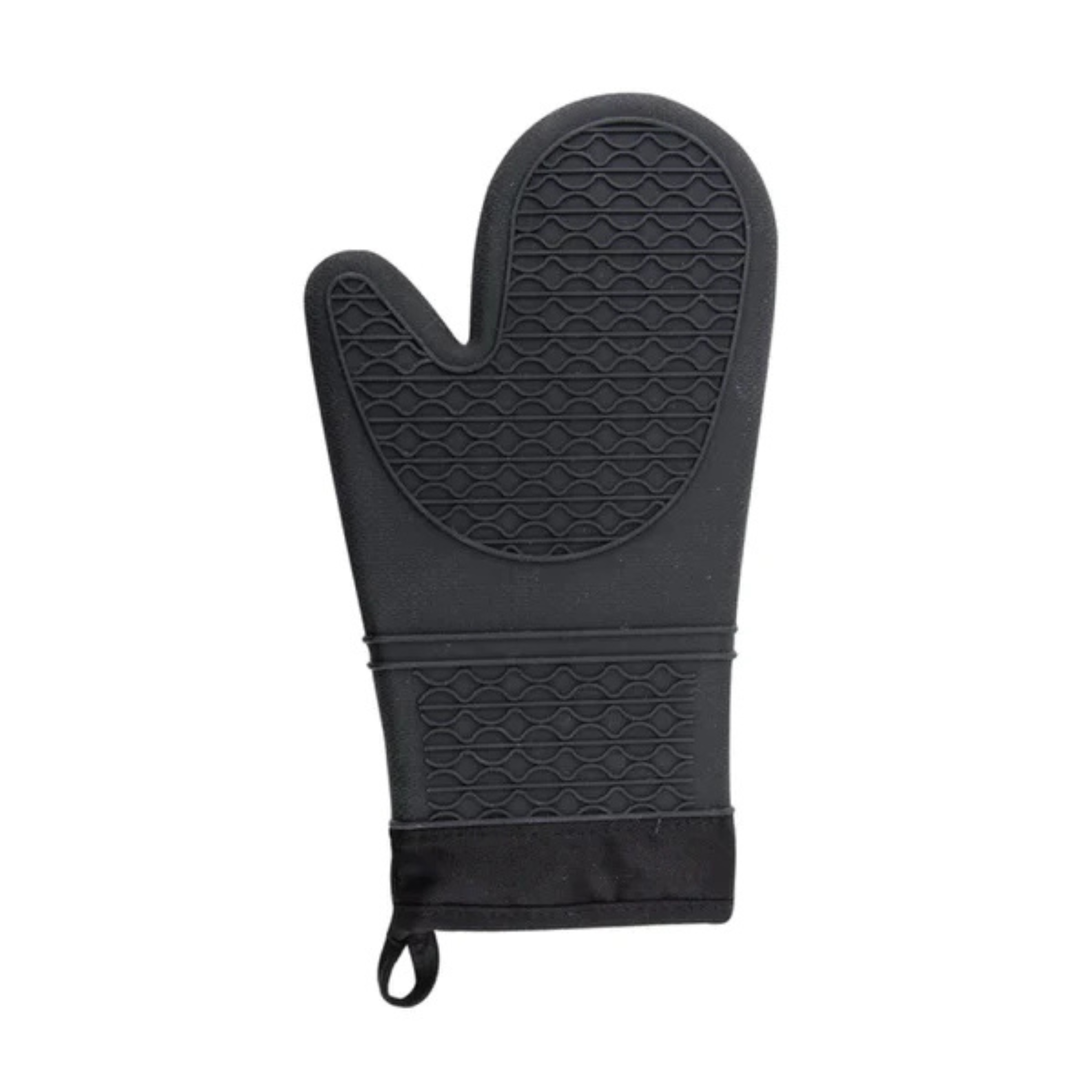 Black Silicone Oven Mitt 13"