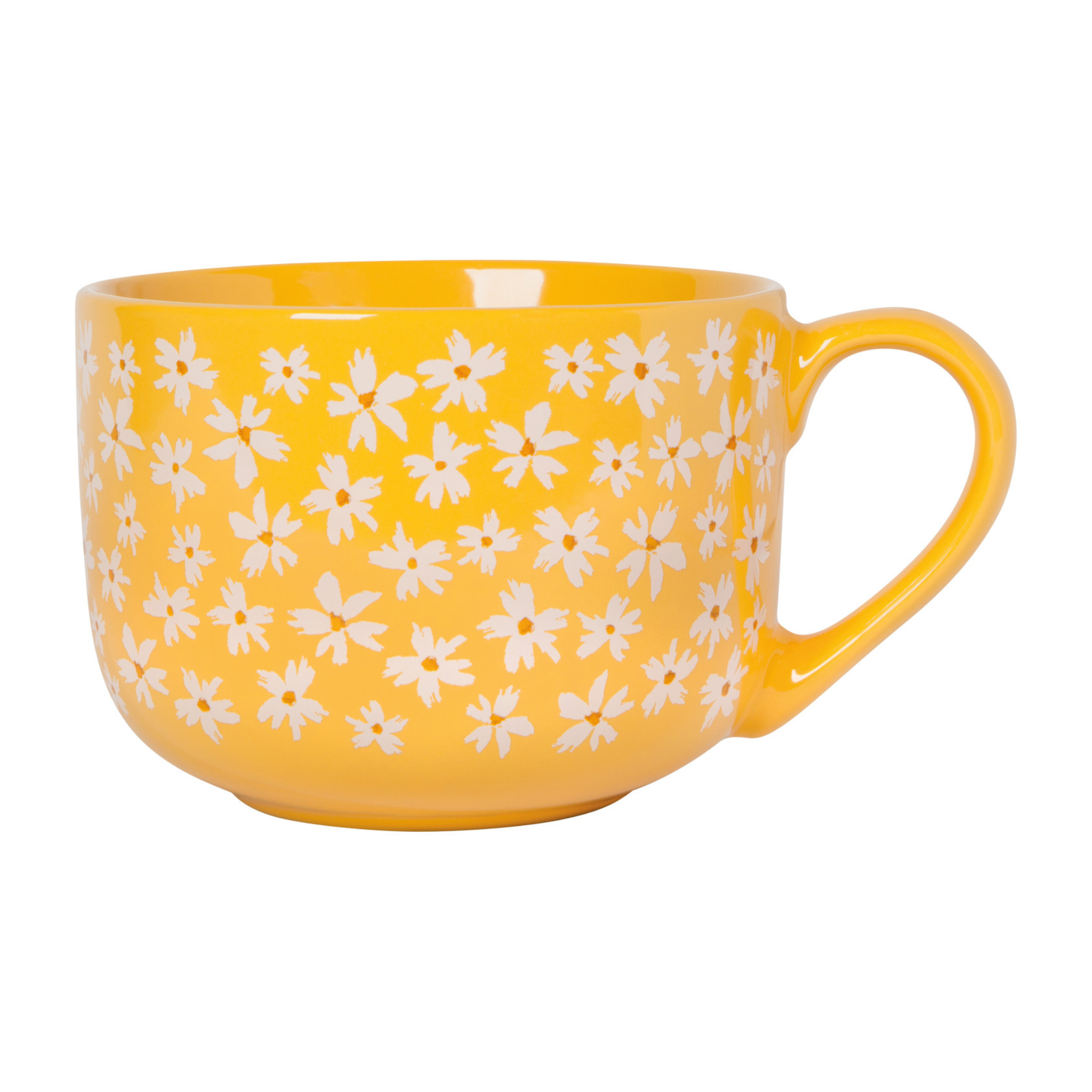 Tasse à latte Jaune avec marguerites 23 oz – Danica