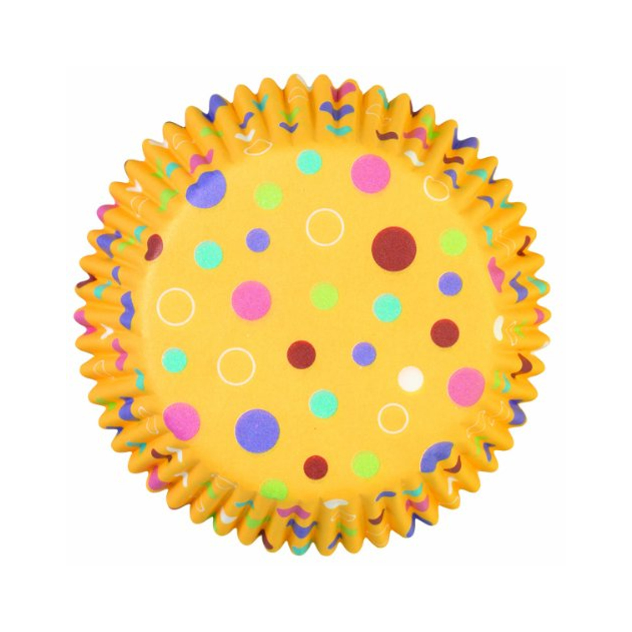 Ensemble de 75 caissettes à cupcake jaune avec pois – Wilton