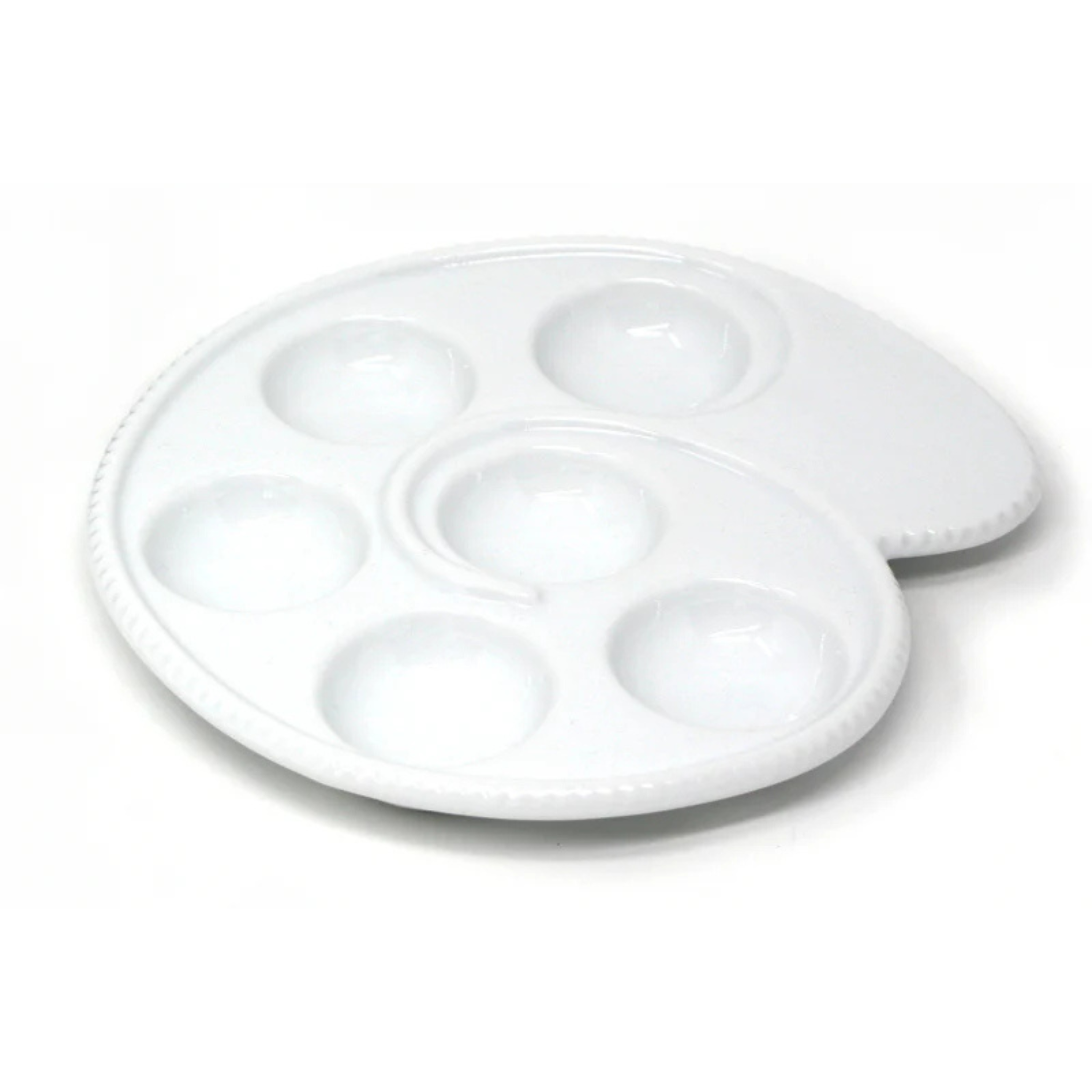 Plat à escargots blanc en porcelaine 18 cm avec 6 cavités larges, compatible four, micro-ondes et lave-vaisselle