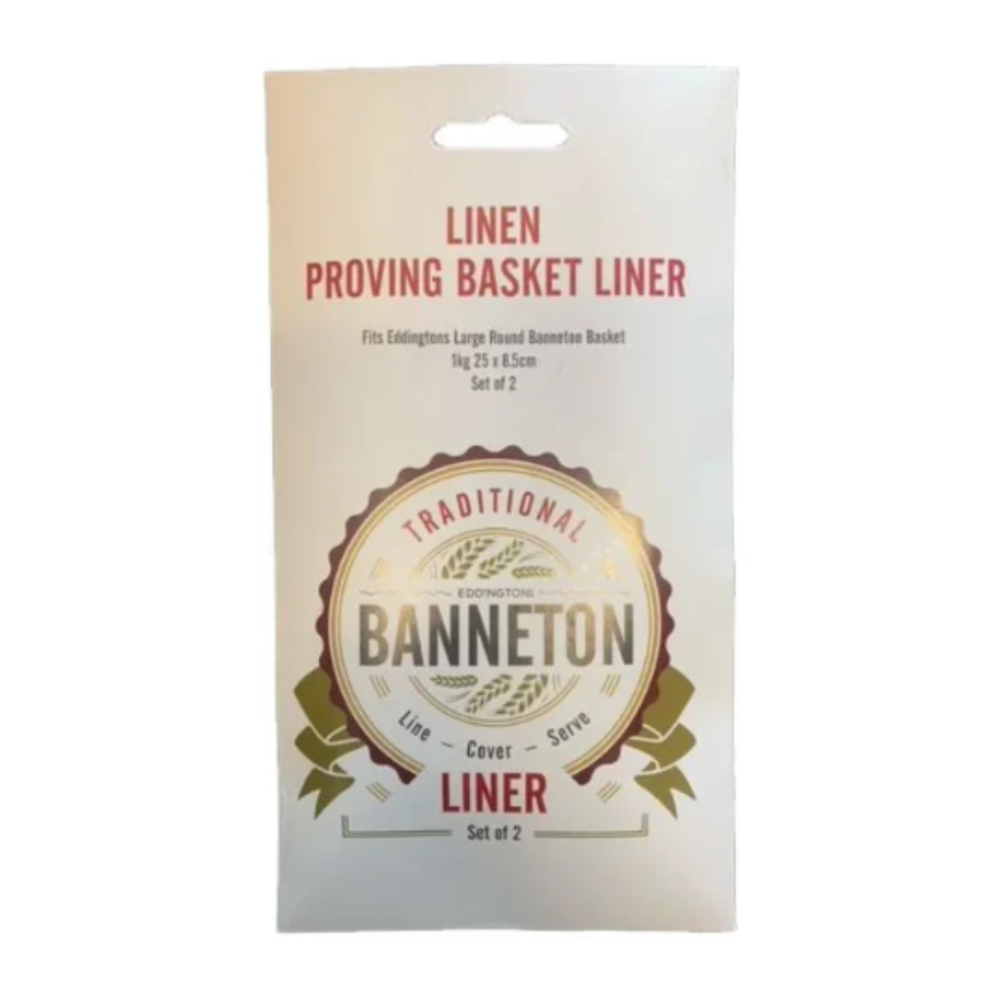 Ensemble de 2 doublures en lin pour panier de fermentation rond 25 cm Eddingtons