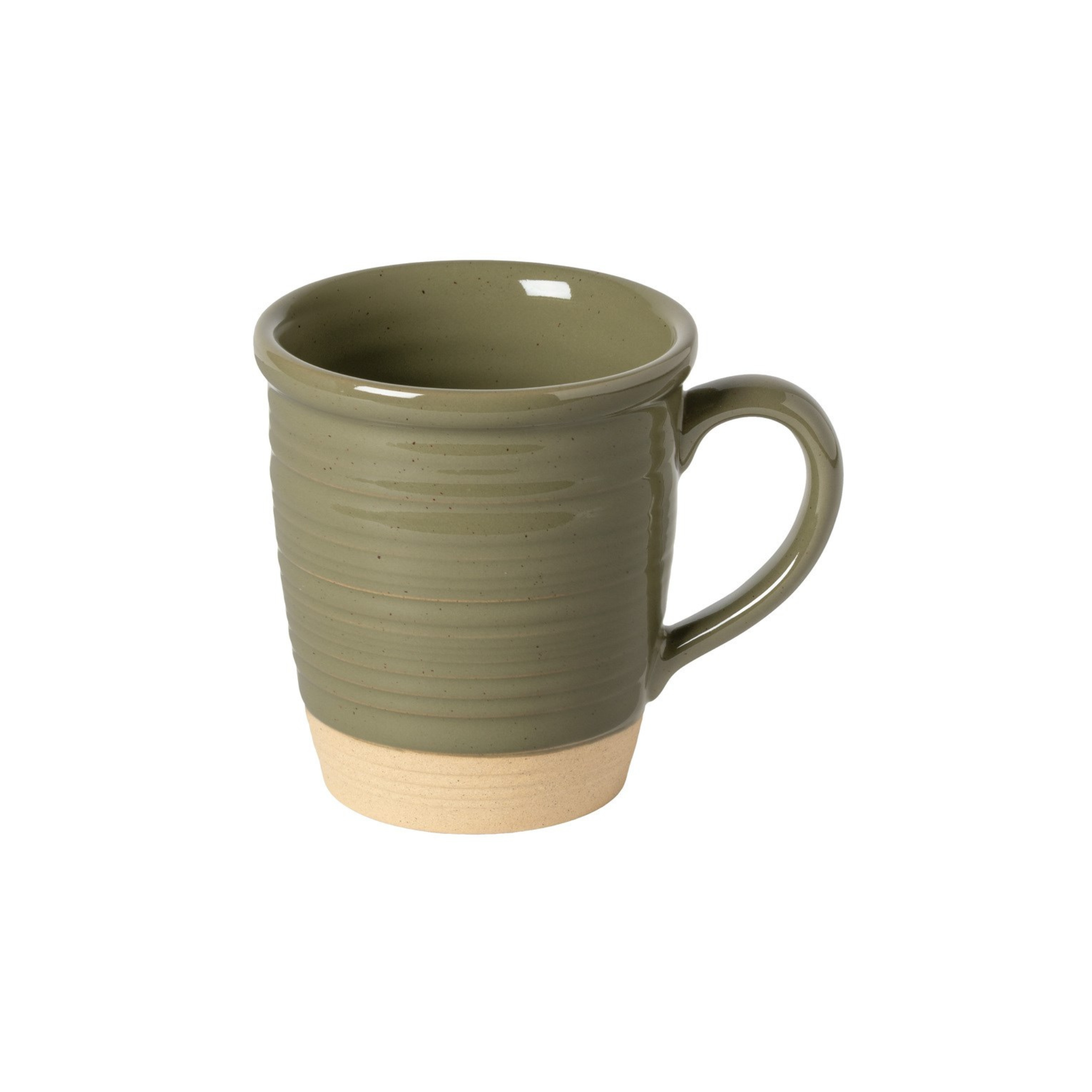 tasse en grès recyclé vue de dessus scotia olive green
