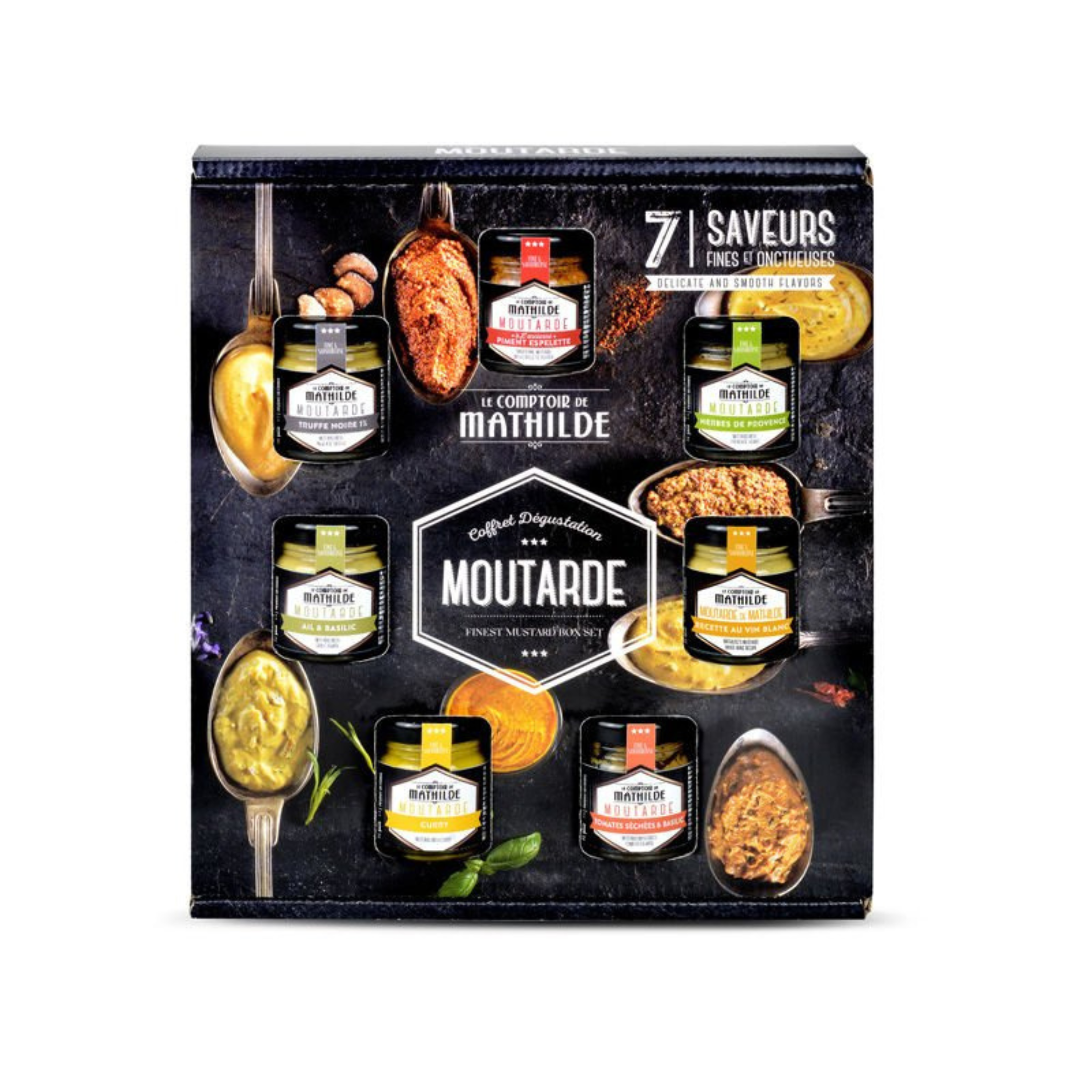 Set of 7 spice jars for mustards - Le Comptoir de Mathilde 