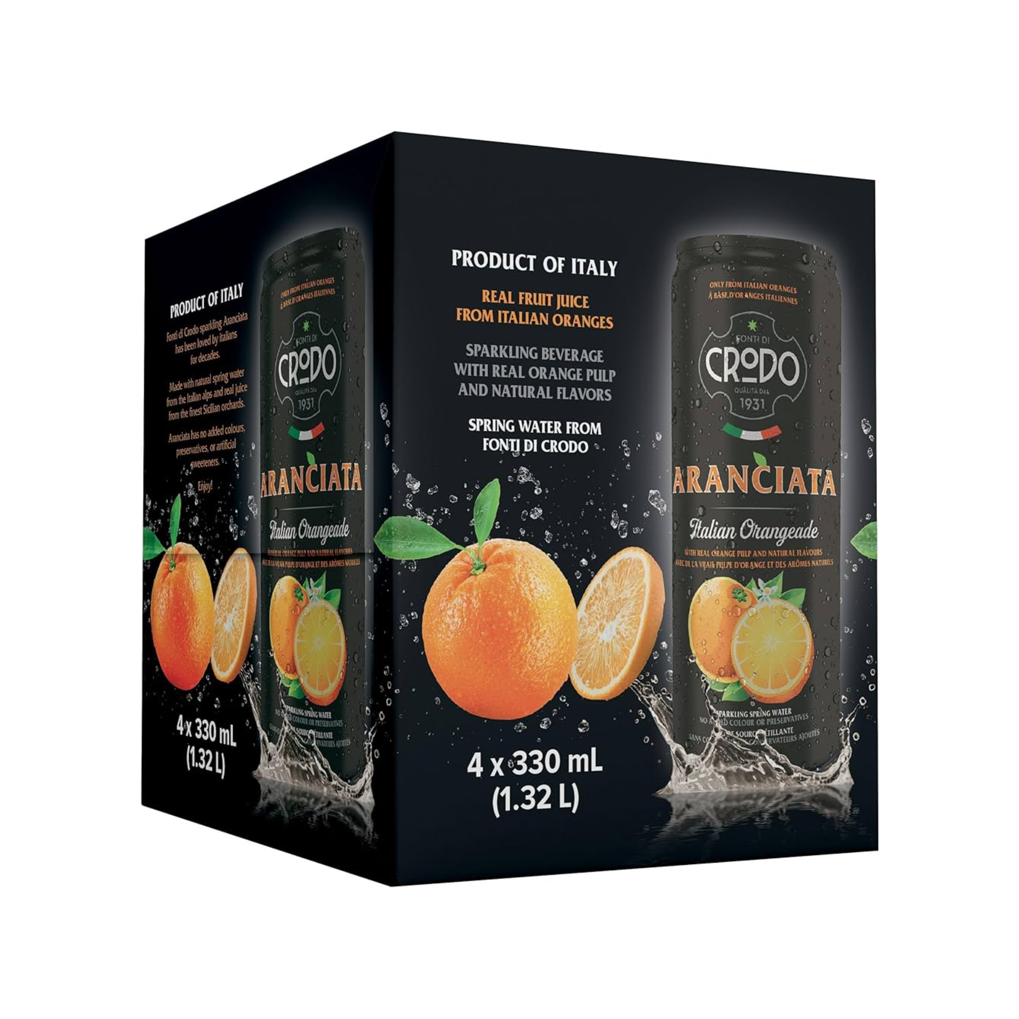 Ensemble de 4 limonades pétillantes à l'Orange 330ml