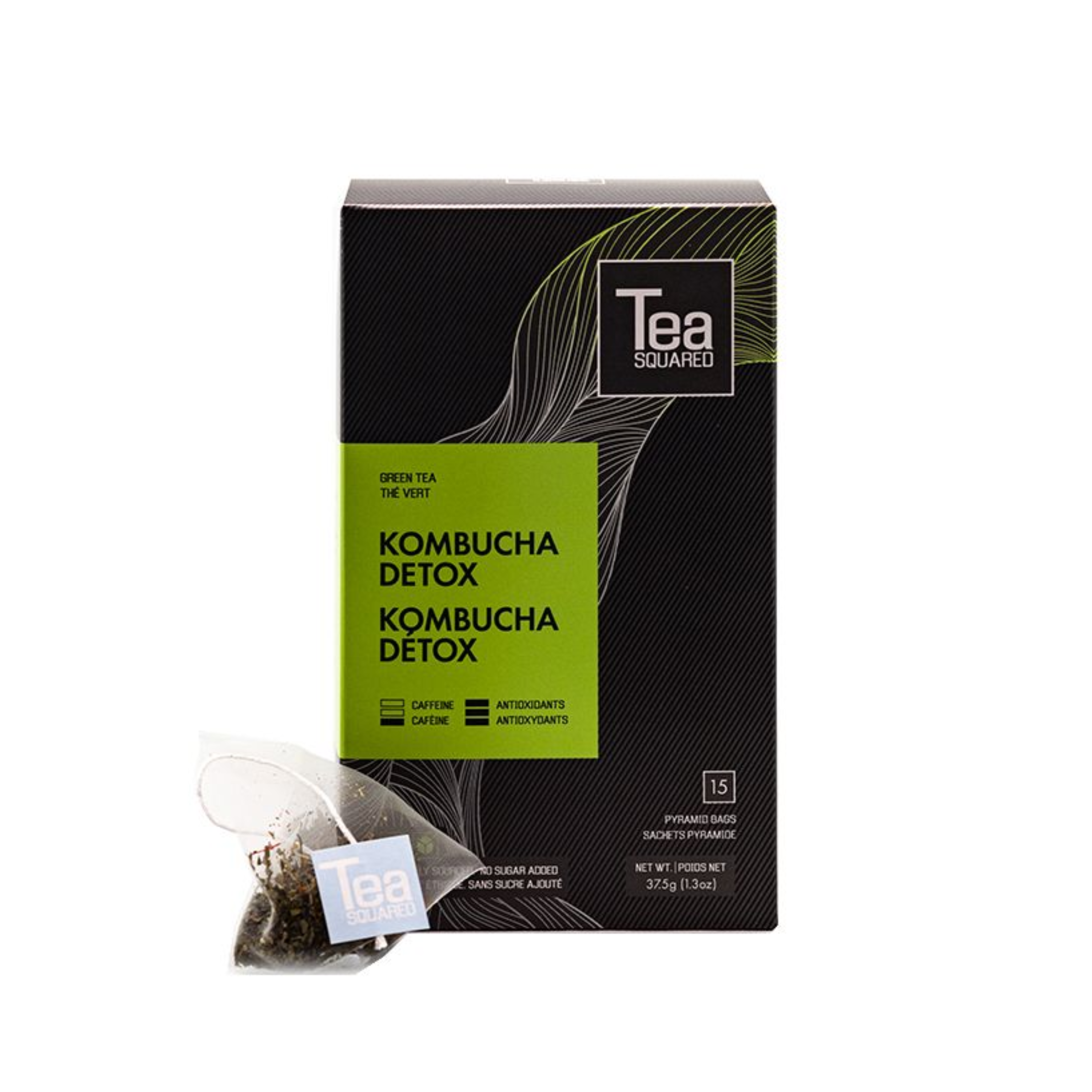 Ensemble de 15 sachets de thé en feuilles Kombucha Détox - Tea Squared