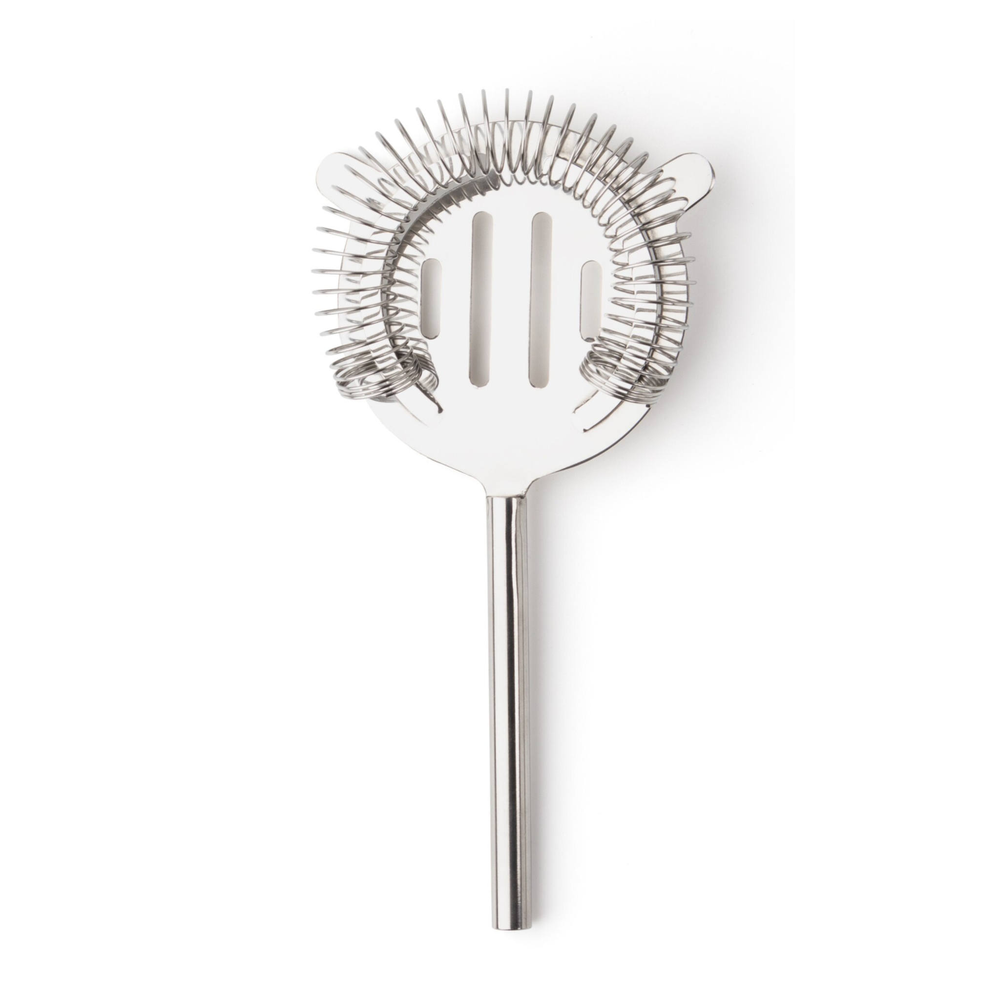 Passoire à cocktails en acier inoxydable avec long manche et motif perforé pour filtrer la glace et solides