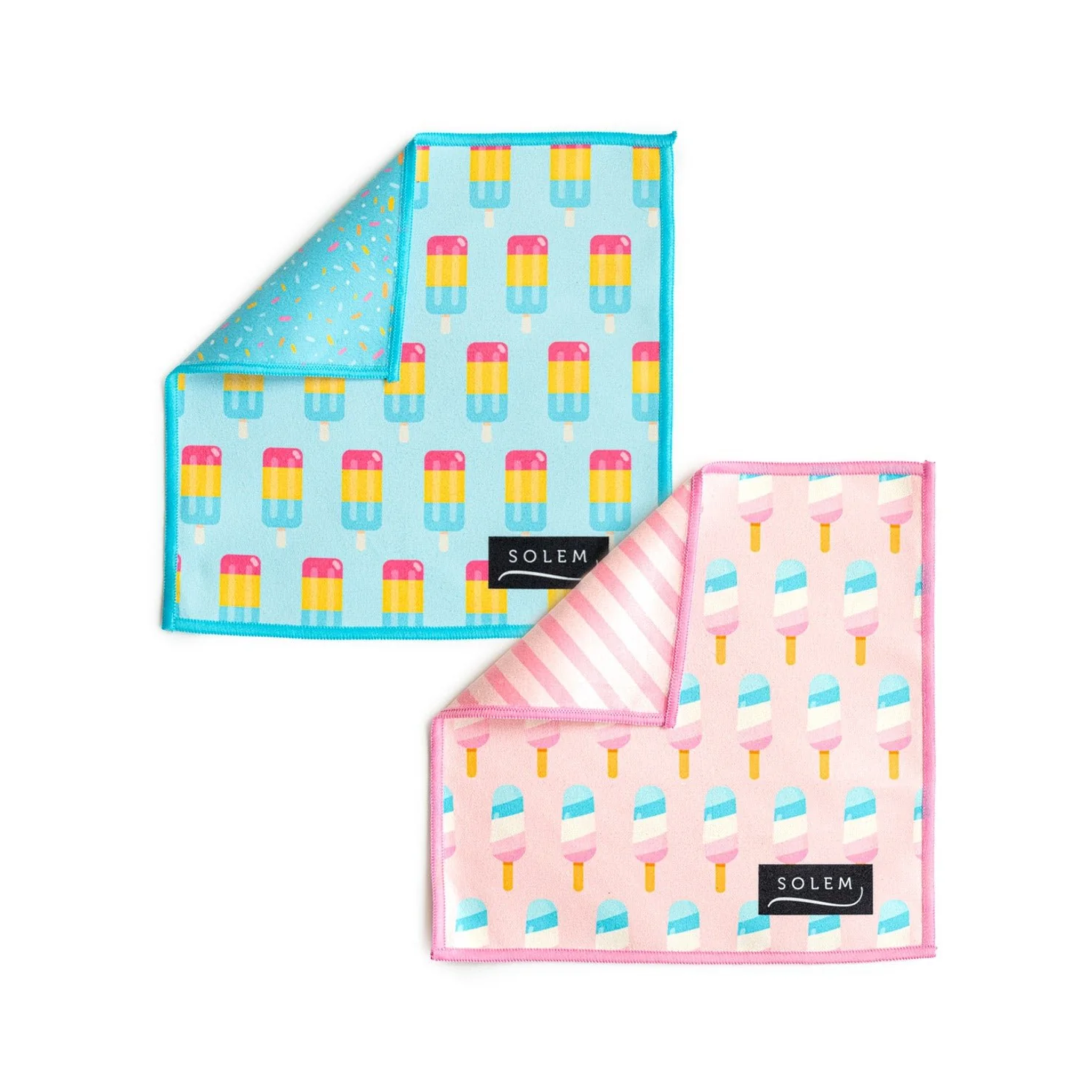 Ensemble de 2 linges à lunettes Plaisir glacé avec pochette assortie pour golf en microfibre suède