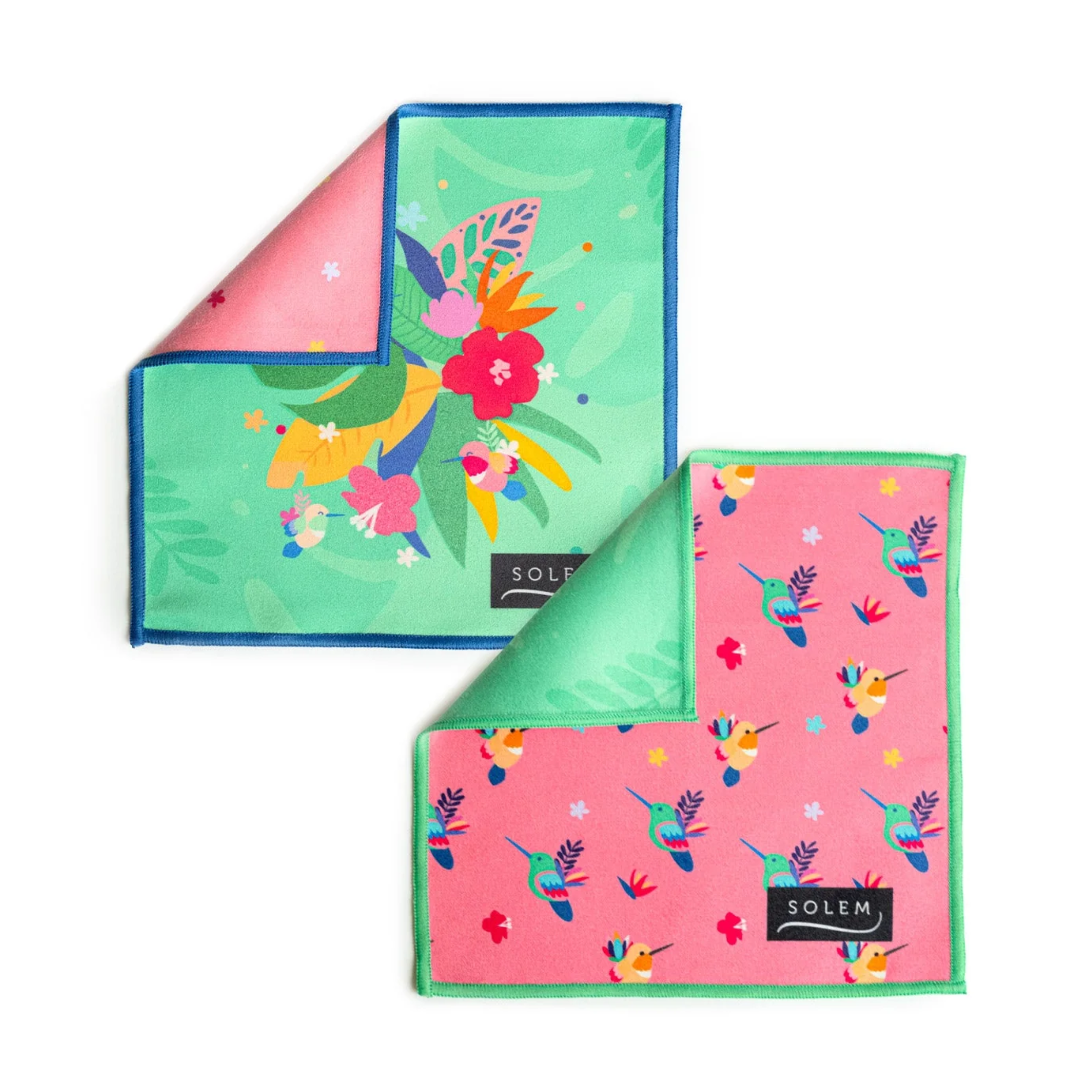 Ensemble de 2 linges à lunettes Oiseaux du paradis - Solem