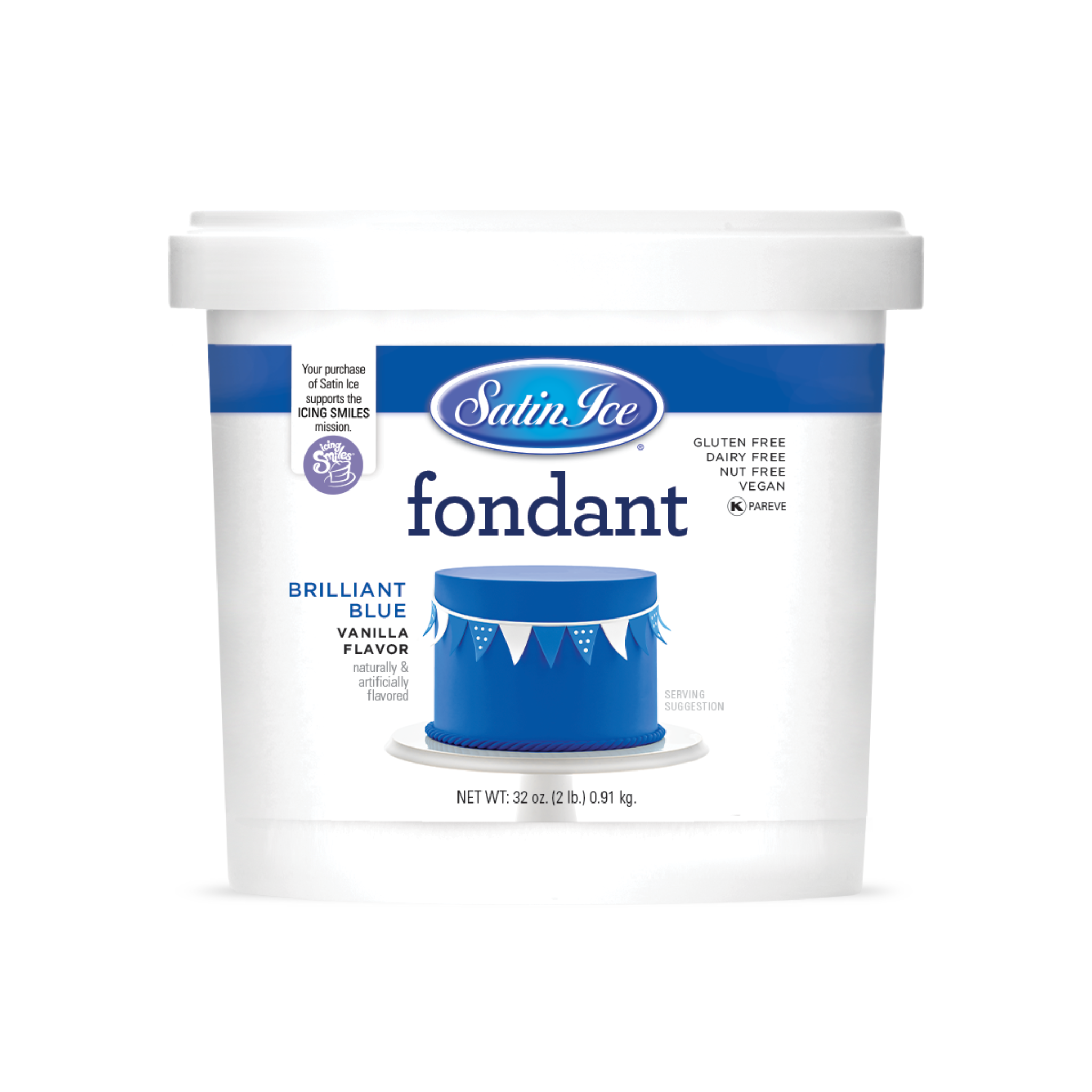 Fondant à la vanille Bleu 1 kg - Satin Ice