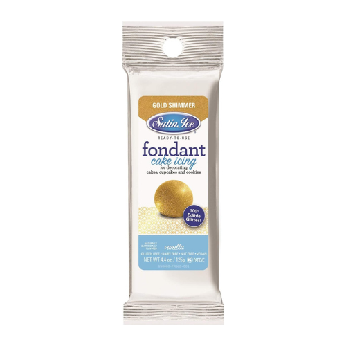 Fondant à gâteau à la vanille Or scintillant 125 g - Satin Ice