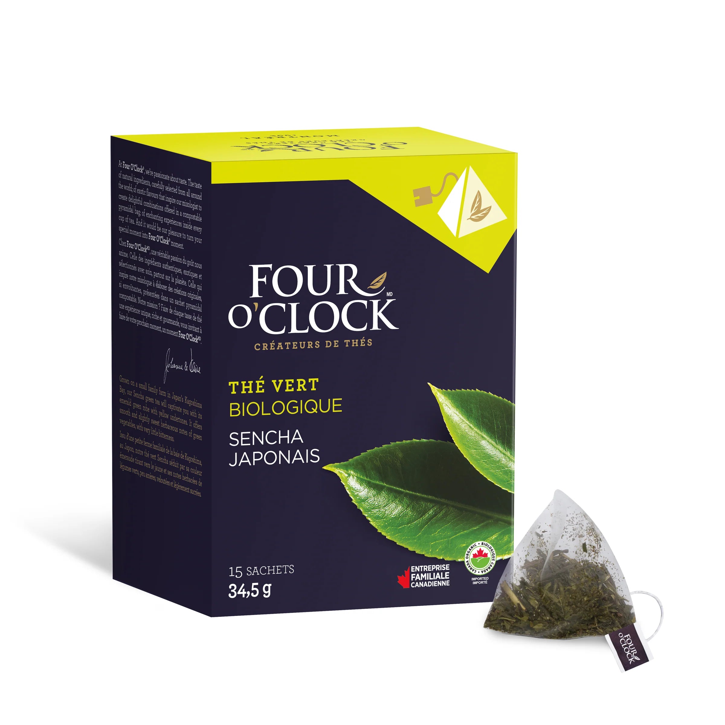 Organic Japanese Sencha Green Tea 15 Bags - Four o'clock