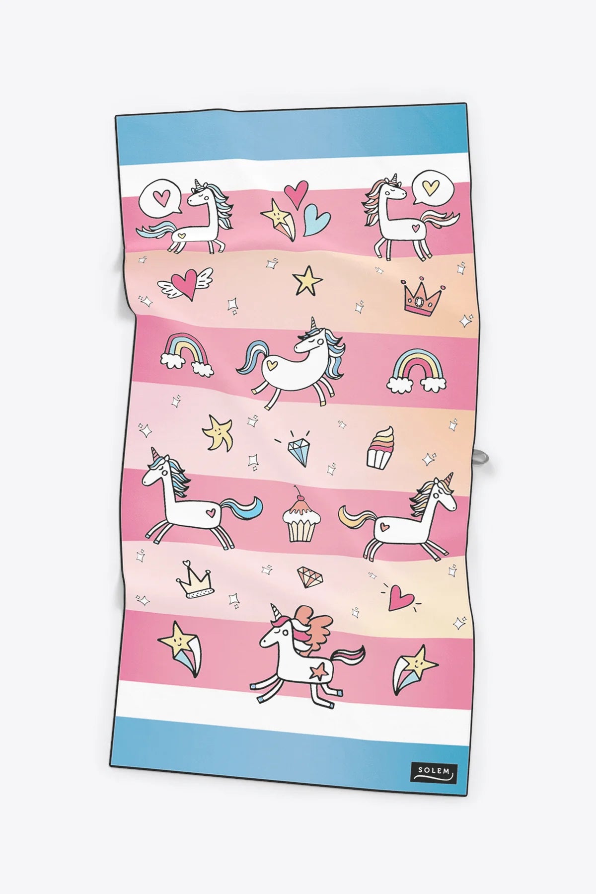 Serviette de plage en microfibre Les Coquines Licornes - Solem