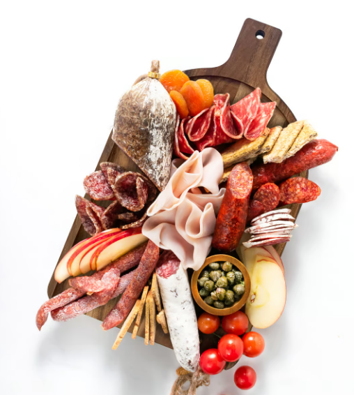 Planche de présentation à charcuterie en bois d'acacia