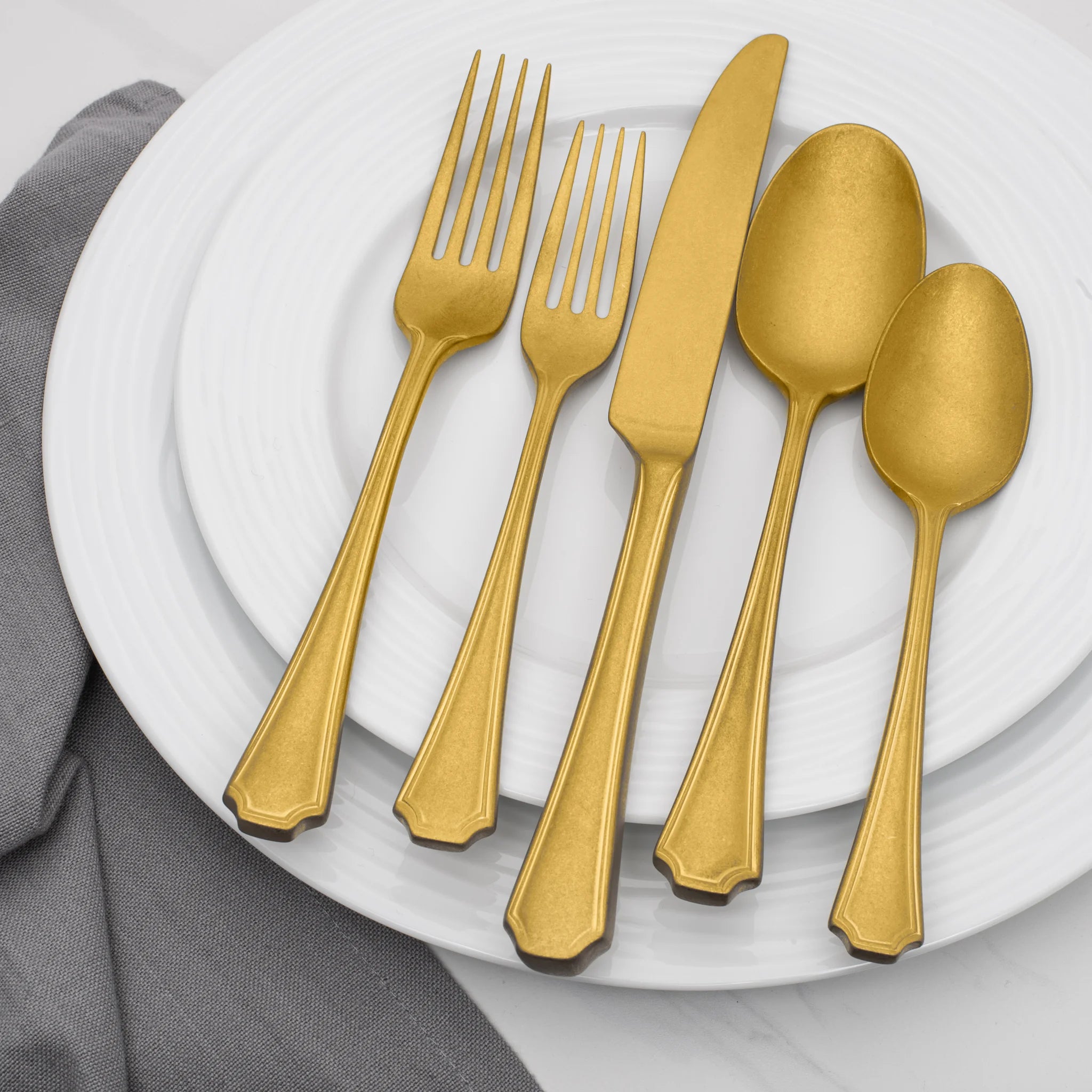 Park Avenue 20-Piece Gold Finish Cutlery Set