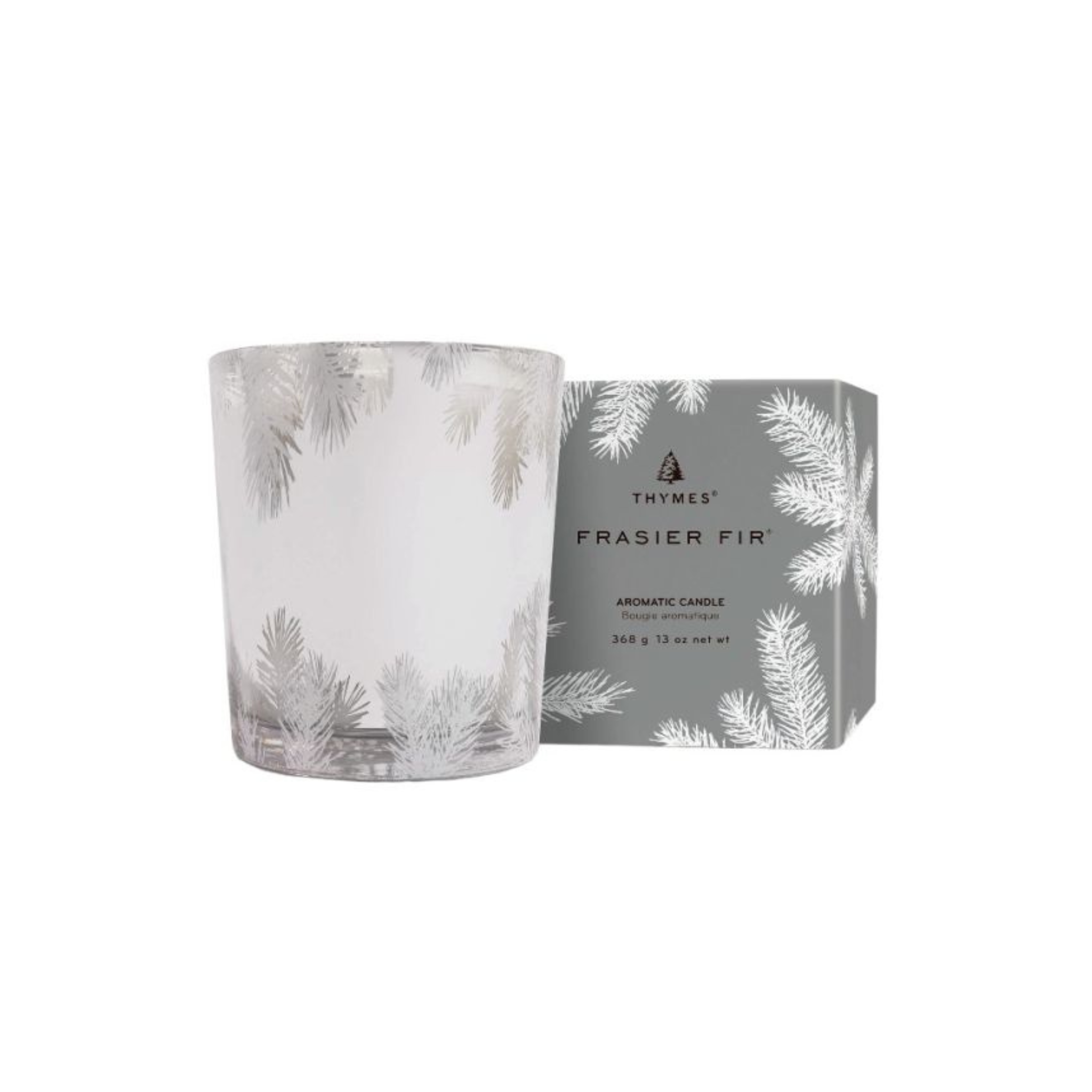 Chandelle Grise Frasier Fir avec motif d’aiguilles de pin 368 g - Thymes