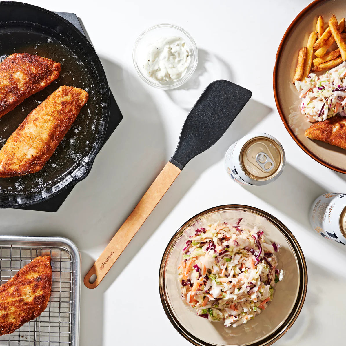 Spatule mince en nylon Noir 14po - Epicurean