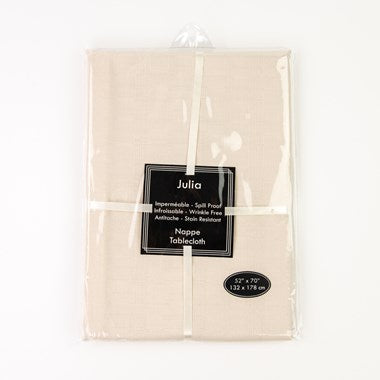 Julia Beige Rectangular Tablecloth 52 x 70 in