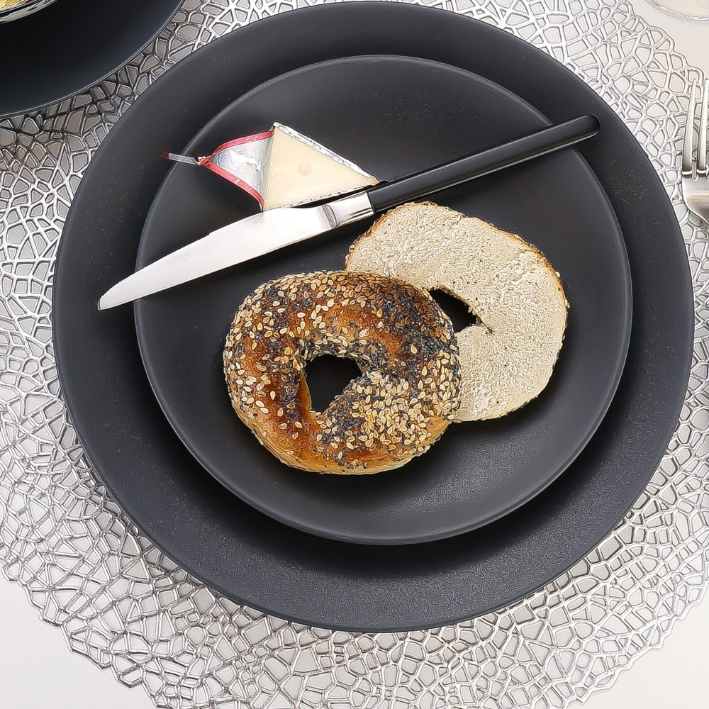 Assiette plate noire Granito 27cm