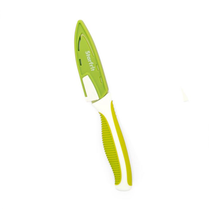 Starfrit 3.5" Green and White Paring Knife with Sheath