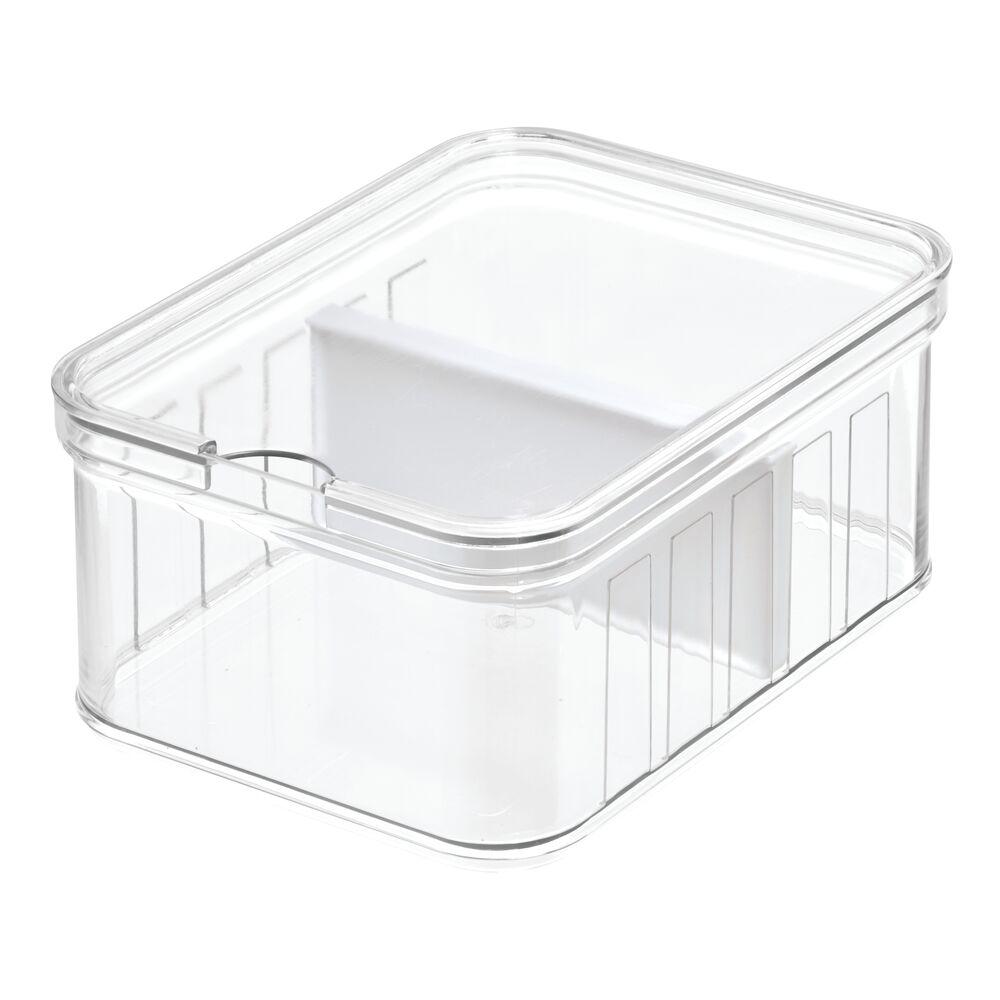 2-section refrigerator storage with lid