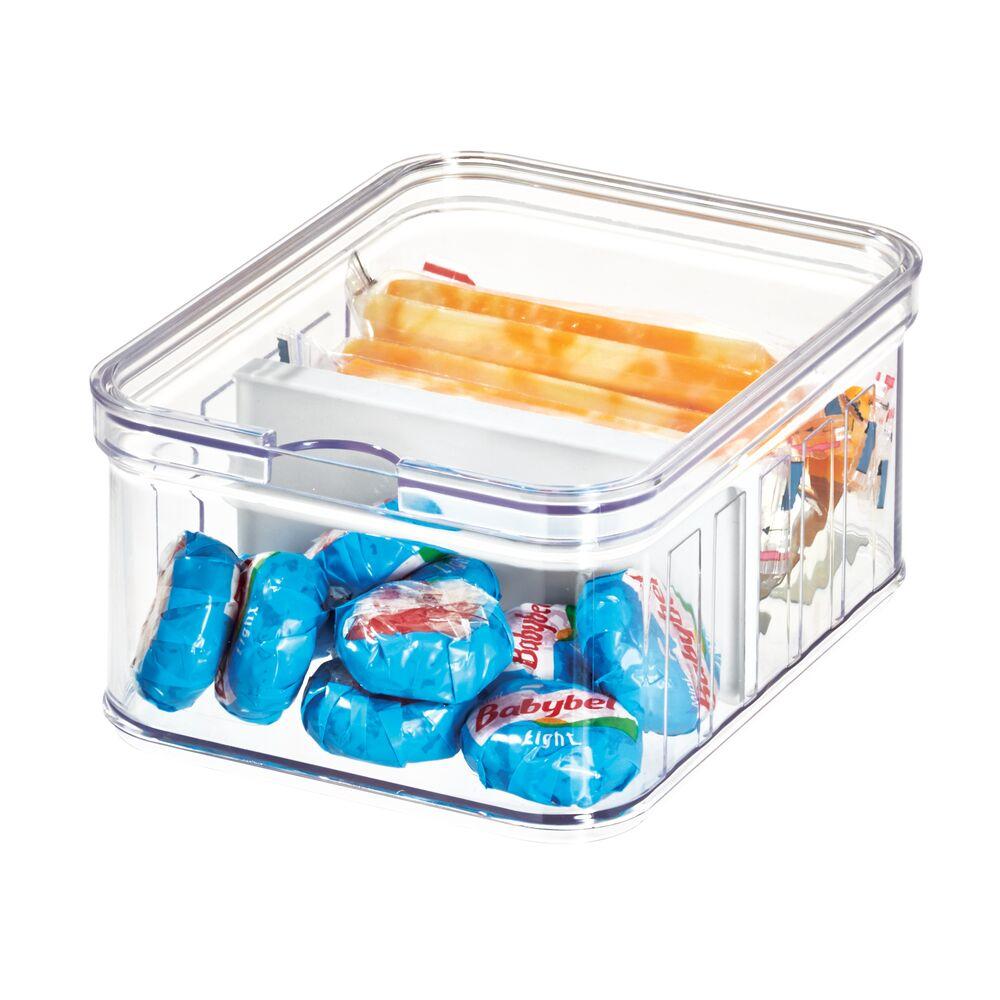 2-section refrigerator storage with lid