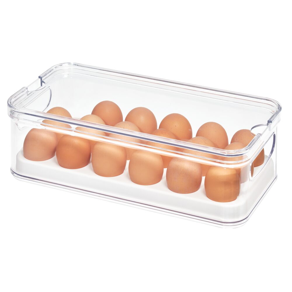 Plastic egg storage with lid White