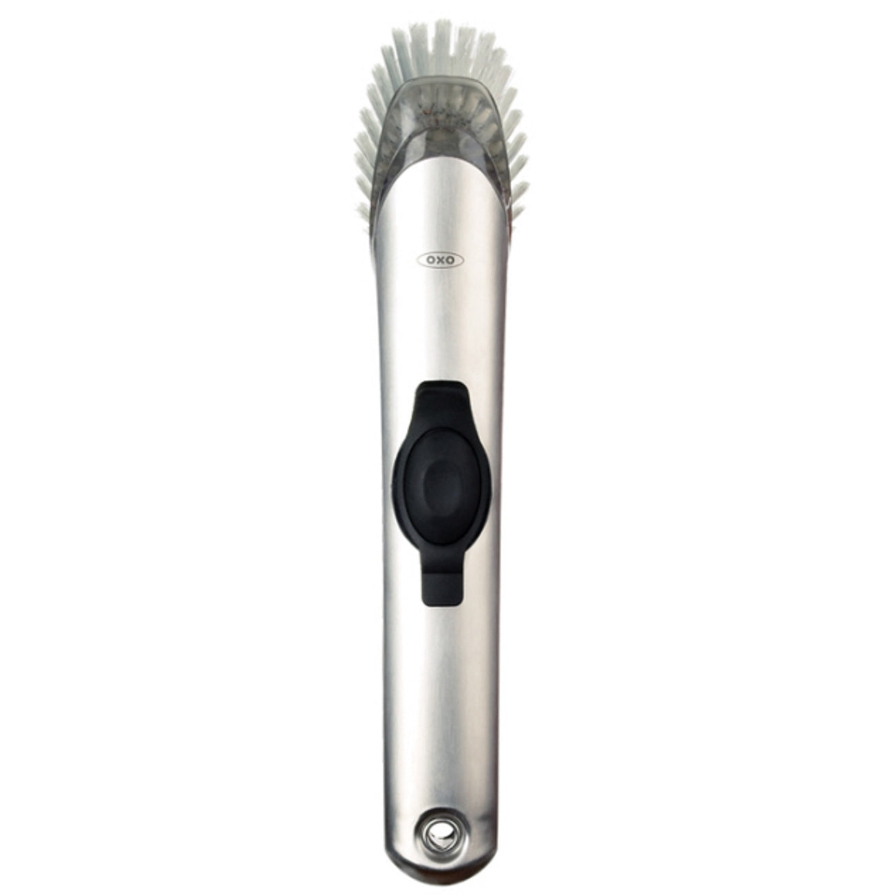 Brosse à vaisselle distributrice de savon en inox - Oxo