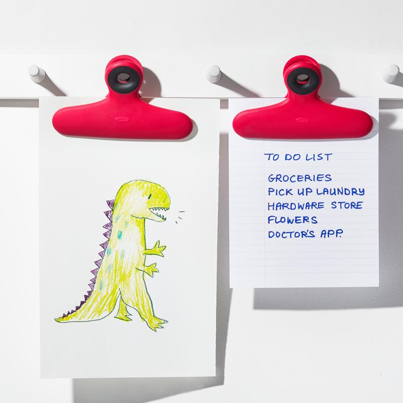 Ensemble de 2 pinces pour sacs 13.5cm Rouge - Oxo