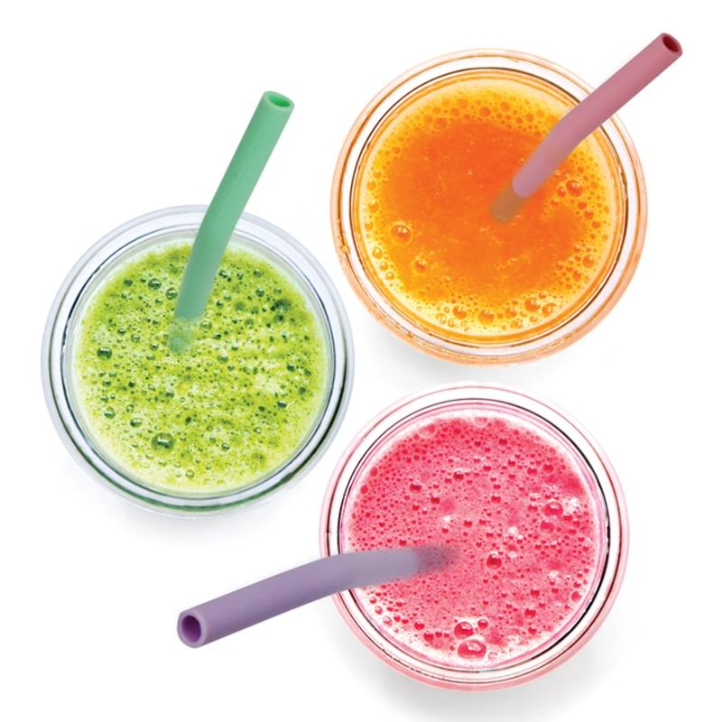 Paille en silicone couleurs variées