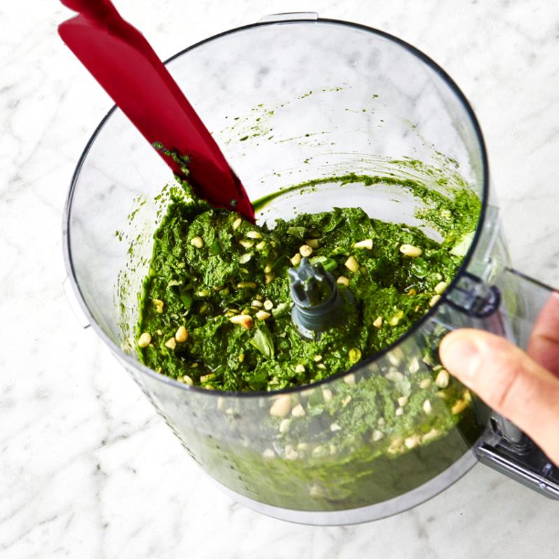 Spatule en silicone rouge pour mélangeur 29cm