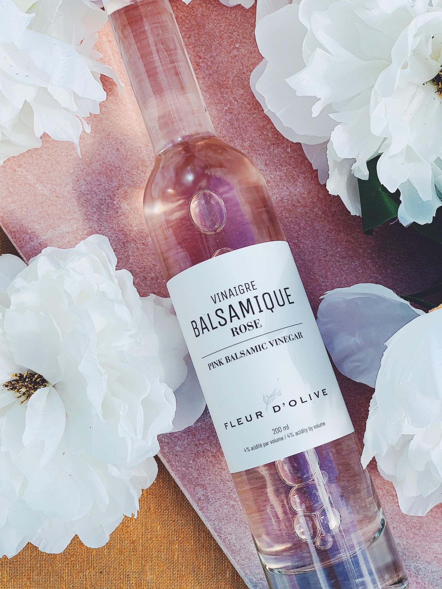 Vinaigre balsamique rose 200ml - Fleur d'olive