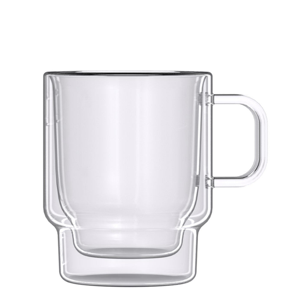Mug double paroi en verre 350 ml - Lot de 2