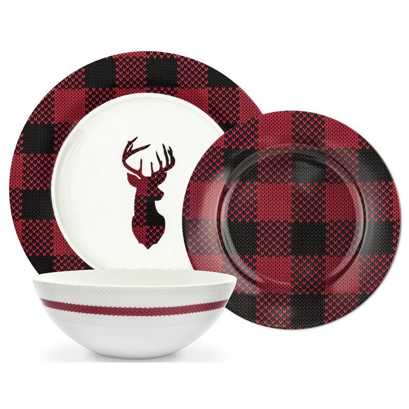 Ensemble de vaisselle rustique 12 pièces