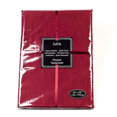Nappe rectangulaire rouge Julia 52 x 70 po