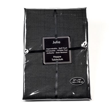 Nappe rectangulaire charcoal Julia 52 x 70 po