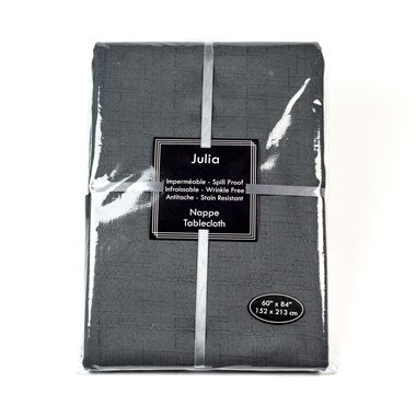 Nappe rectangulaire charcoal Julia 60 x 84 po