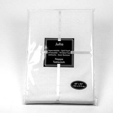 Julia White Rectangular Tablecloth 60 x 84 in