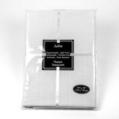 Nappe carrée blanche Julia 70 x 70 po